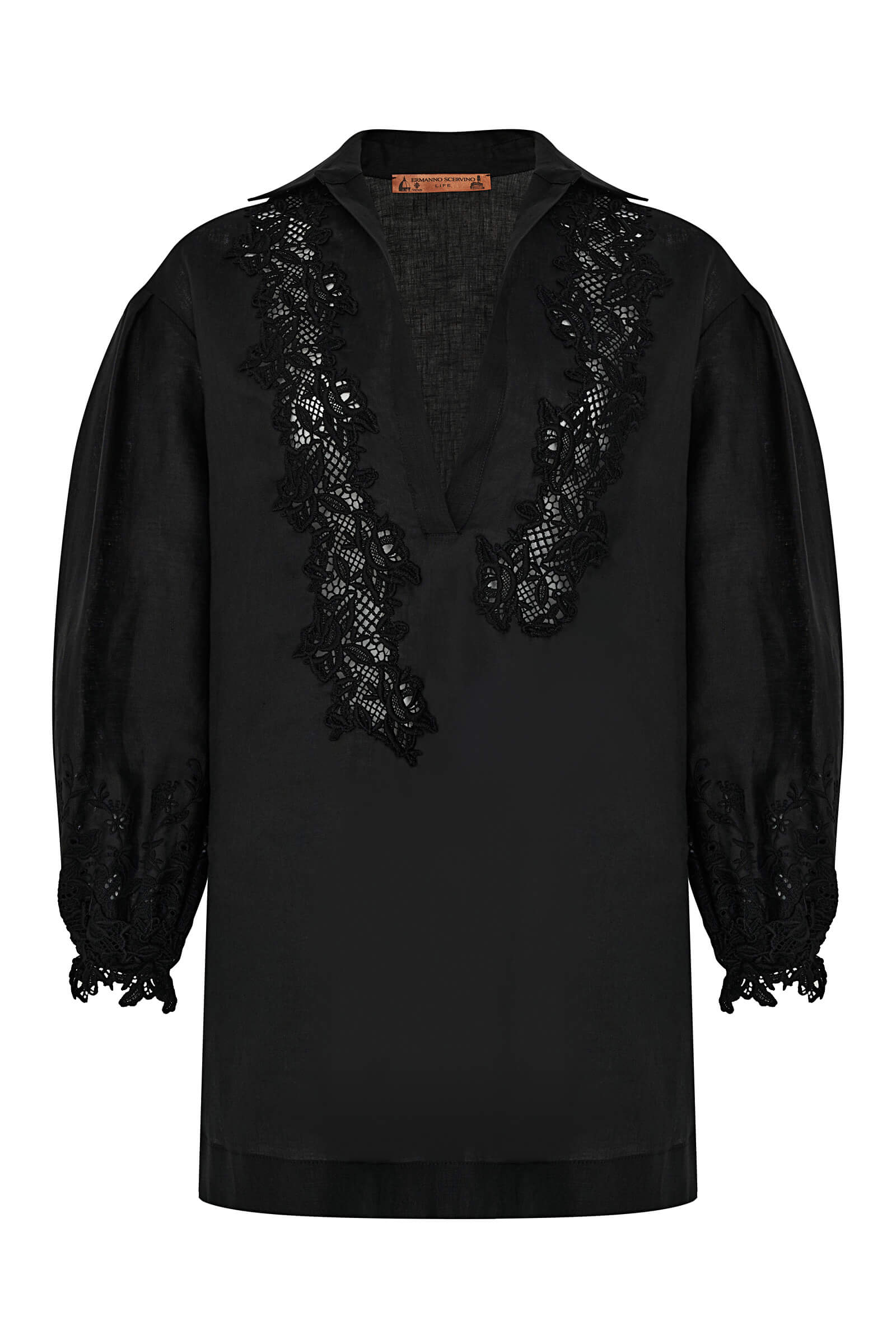 Льняная туника с кружевной отделкой Бренд Ermanno Scervino