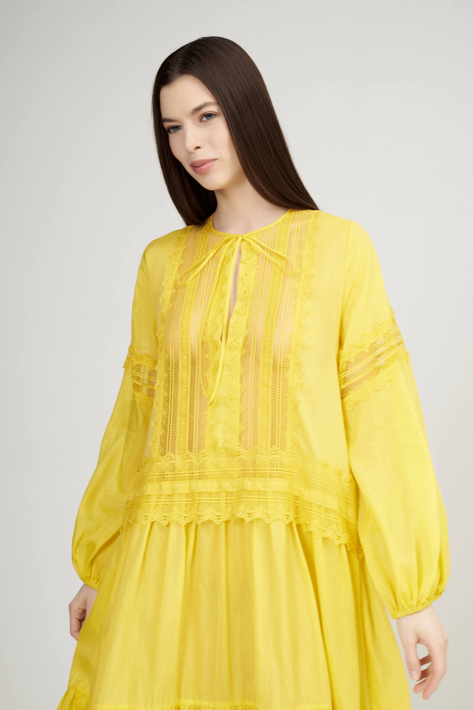 Хлопковое платье с кружевом Бренд Ermanno Scervino Изображение 5