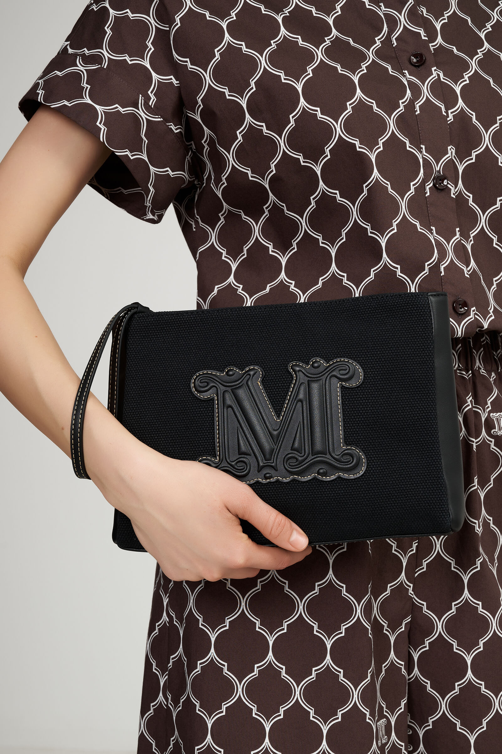 Клатч из плотного хлопка с логотипом Бренд Max Mara Изображение 3