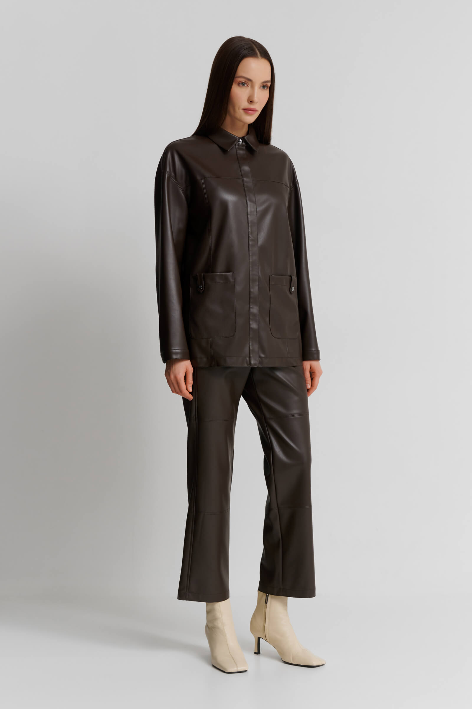 Рубашка из экокожи Бренд Max Mara Изображение 5