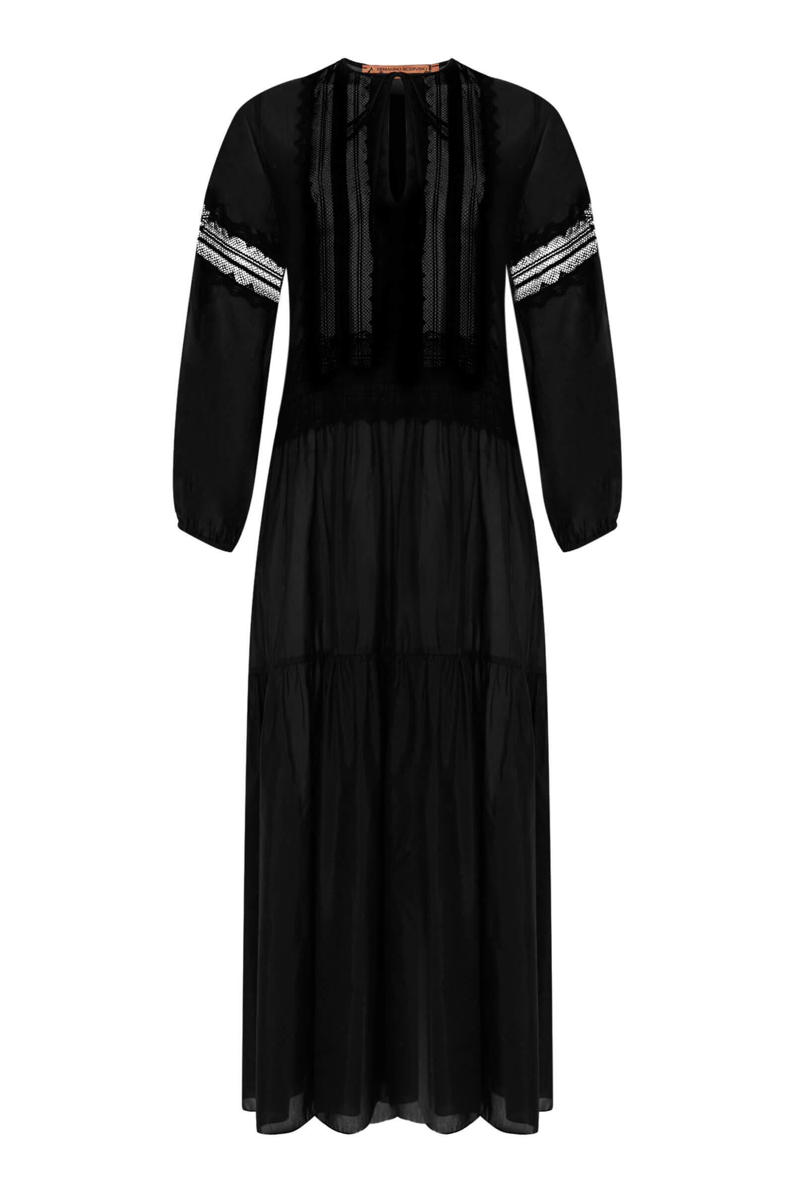 Хлопковое платье с кружевом Бренд Ermanno Scervino