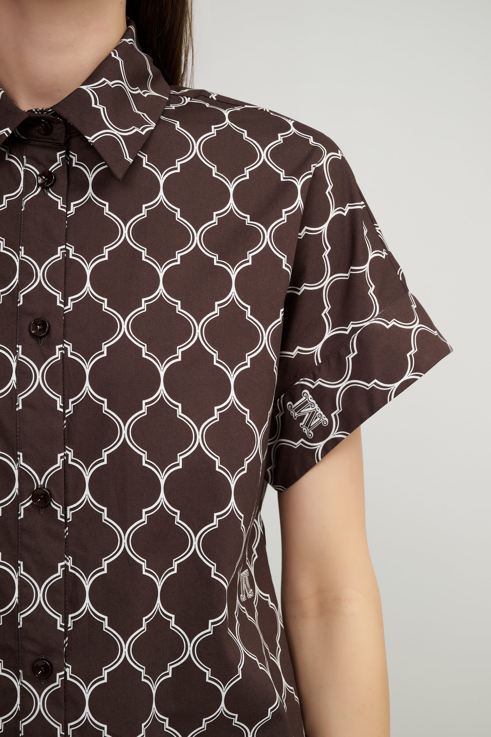 Хлопковая рубашка с коротким рукавом Бренд Max Mara Изображение 5