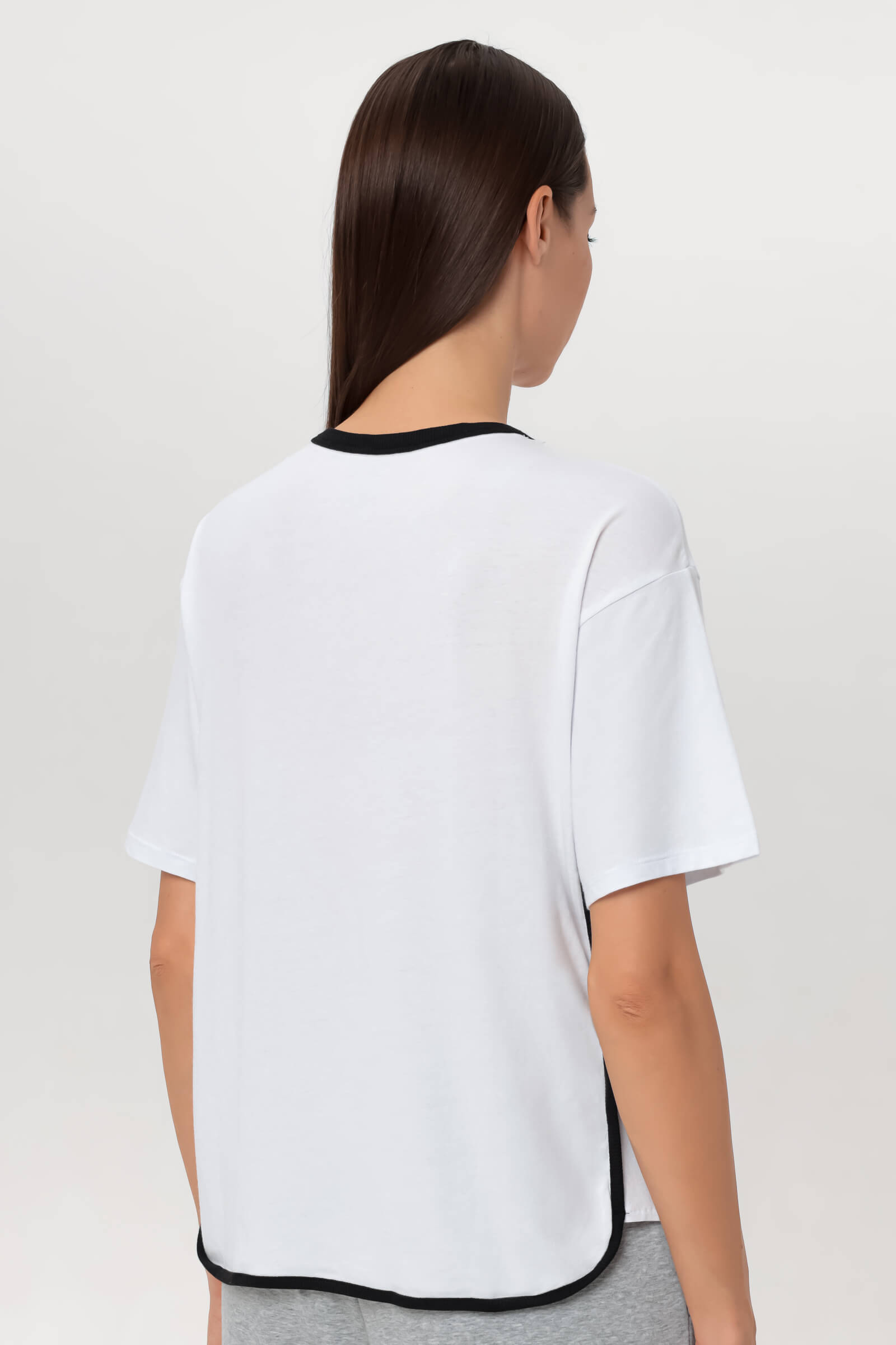 Пижамная хлопковая футболка с удлиненным рукавом Бренд DKNY Изображение 3