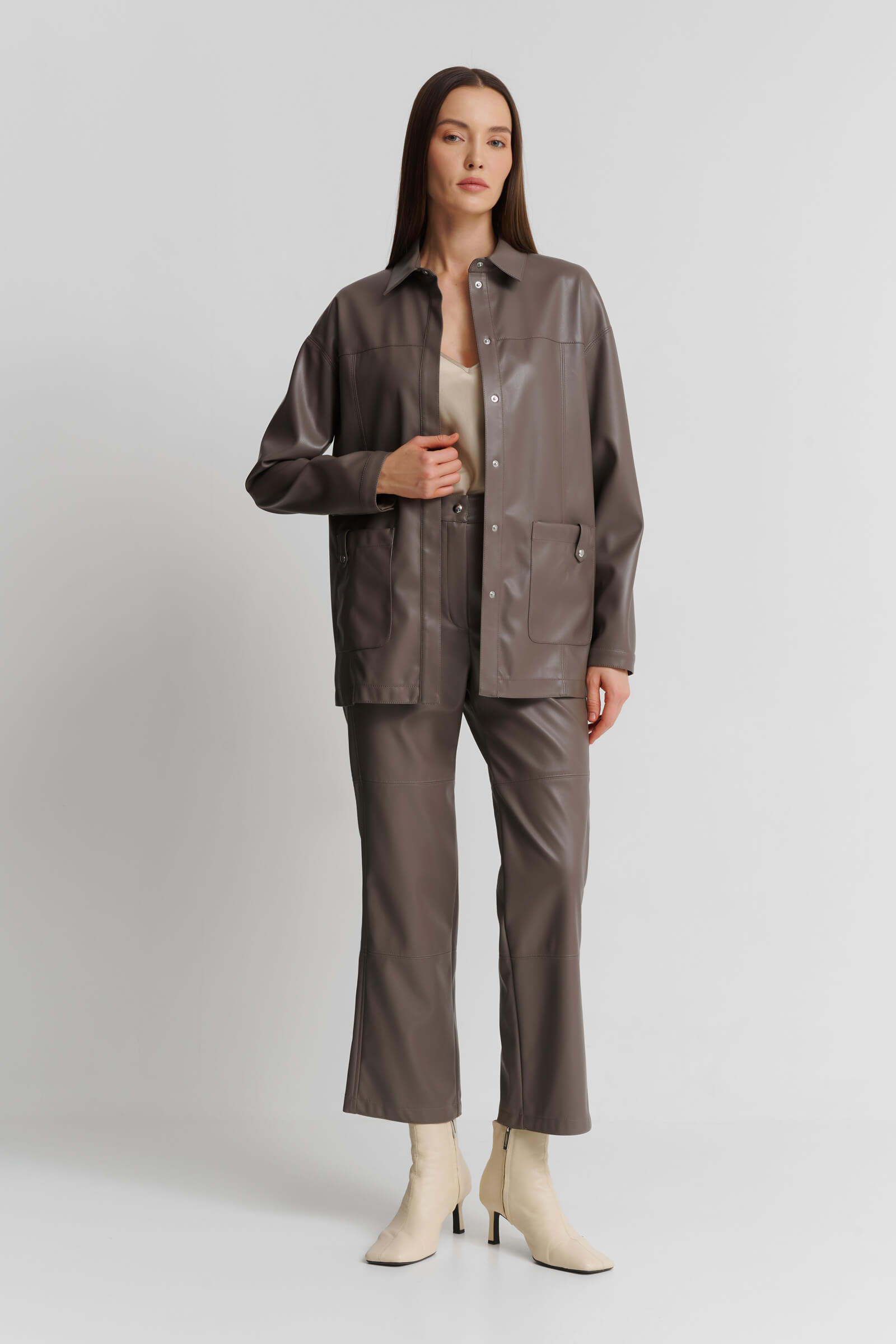 Рубашка из экокожи Бренд Max Mara Изображение 4