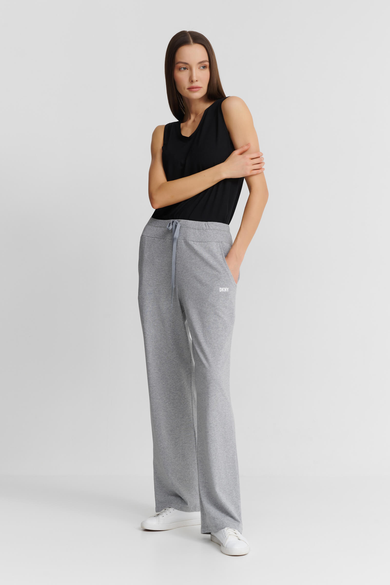 Пижамные хлопковые брюки с поясом на завязках Бренд DKNY Изображение 4
