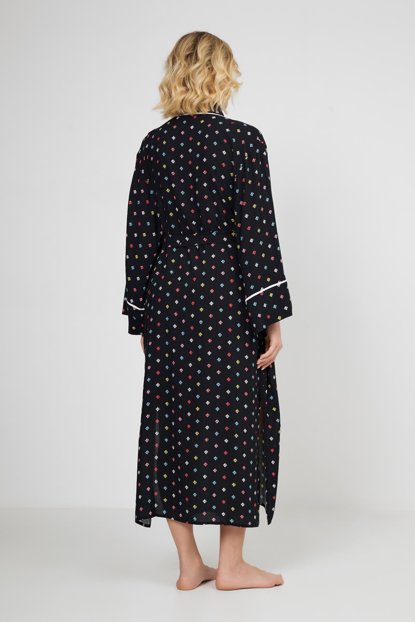 Длинный халат из шелковистой вискозы Бренд DKNY Изображение 3