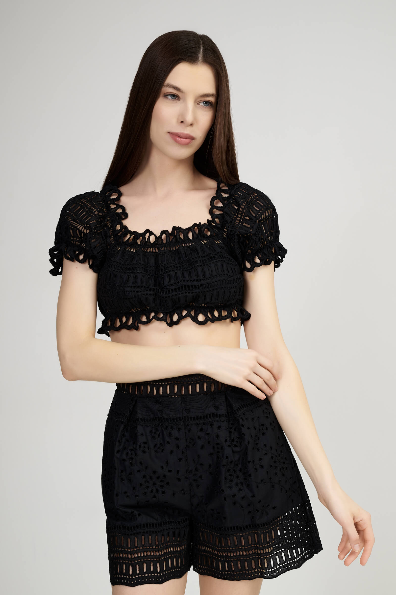Хлопковая блузка с перфорацией Бренд Ermanno Scervino Изображение 2