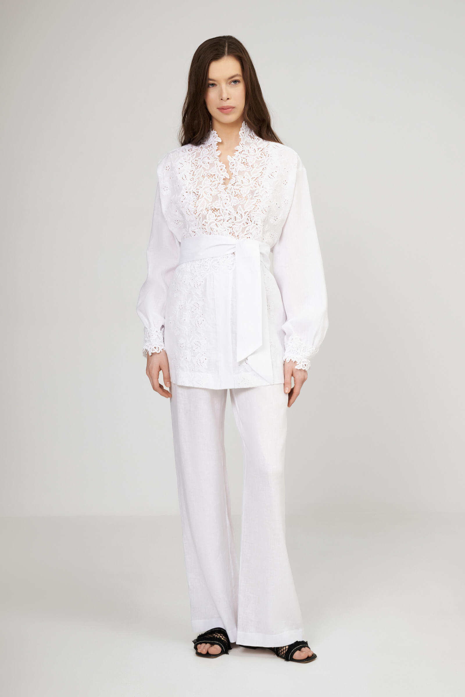 Льняные свободные брюки Бренд Ermanno Scervino Изображение 4