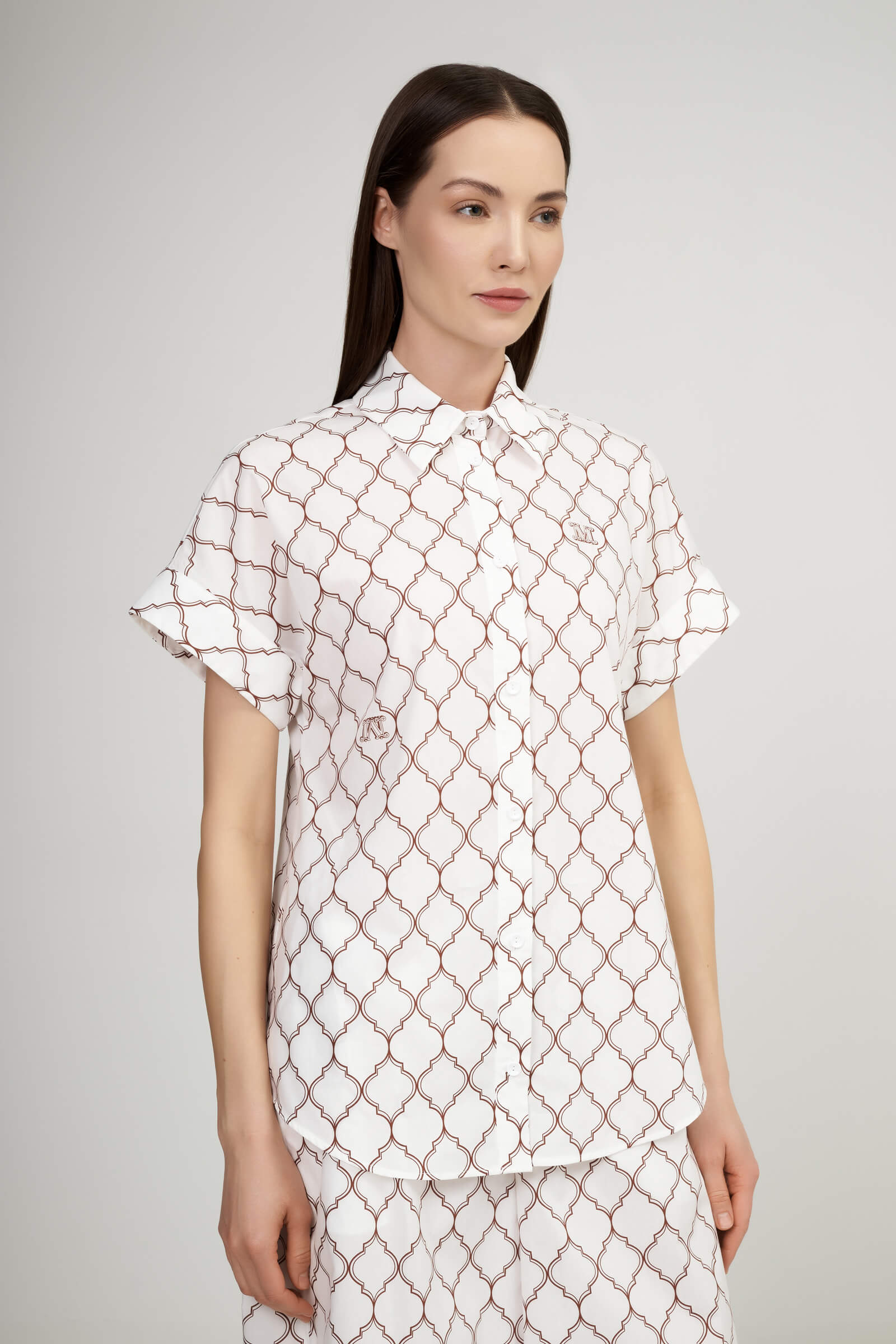 Хлопковая рубашка с коротким рукавом Бренд Max Mara Изображение 2