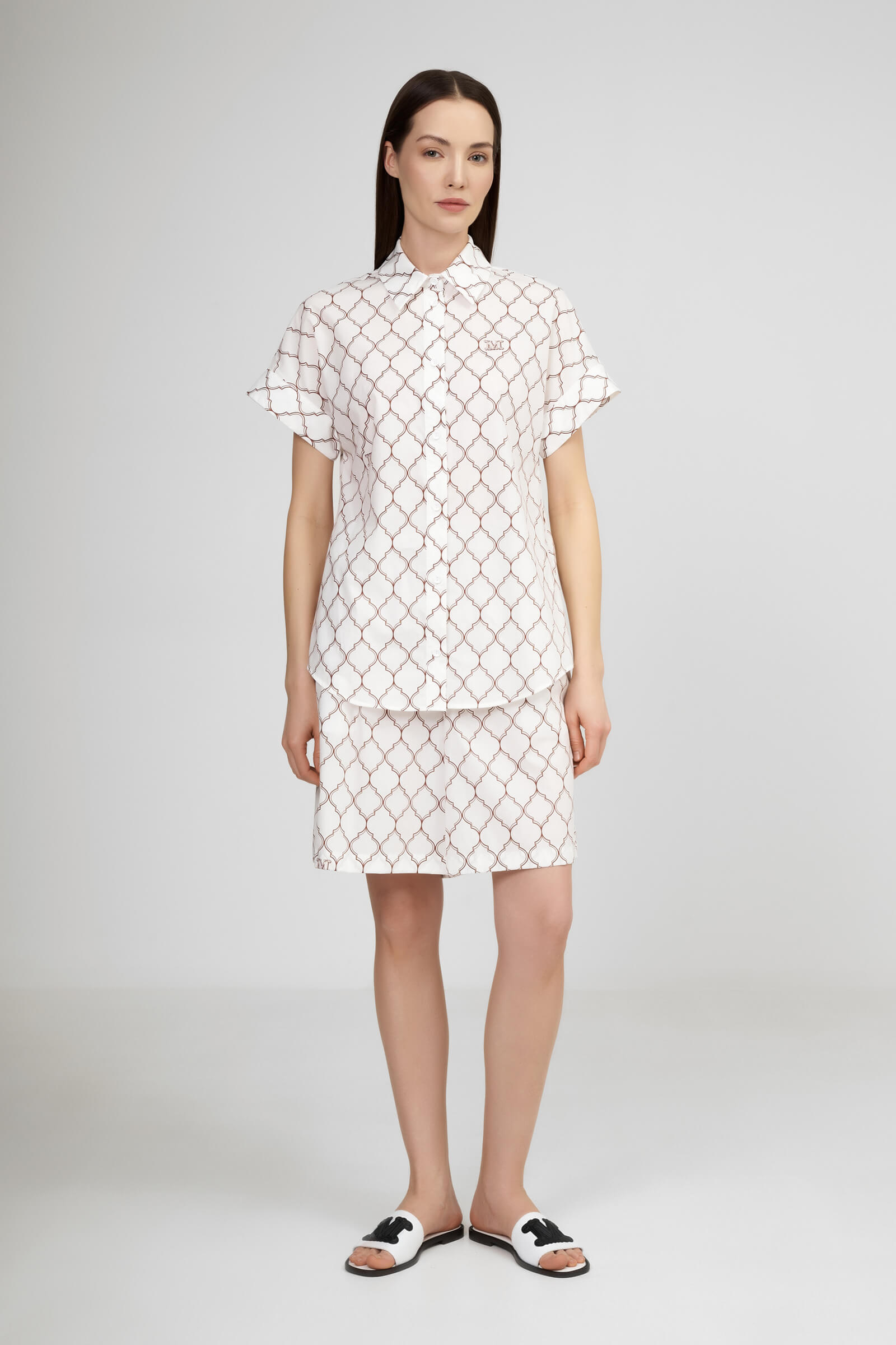 Хлопковая рубашка с коротким рукавом Бренд Max Mara Изображение 4