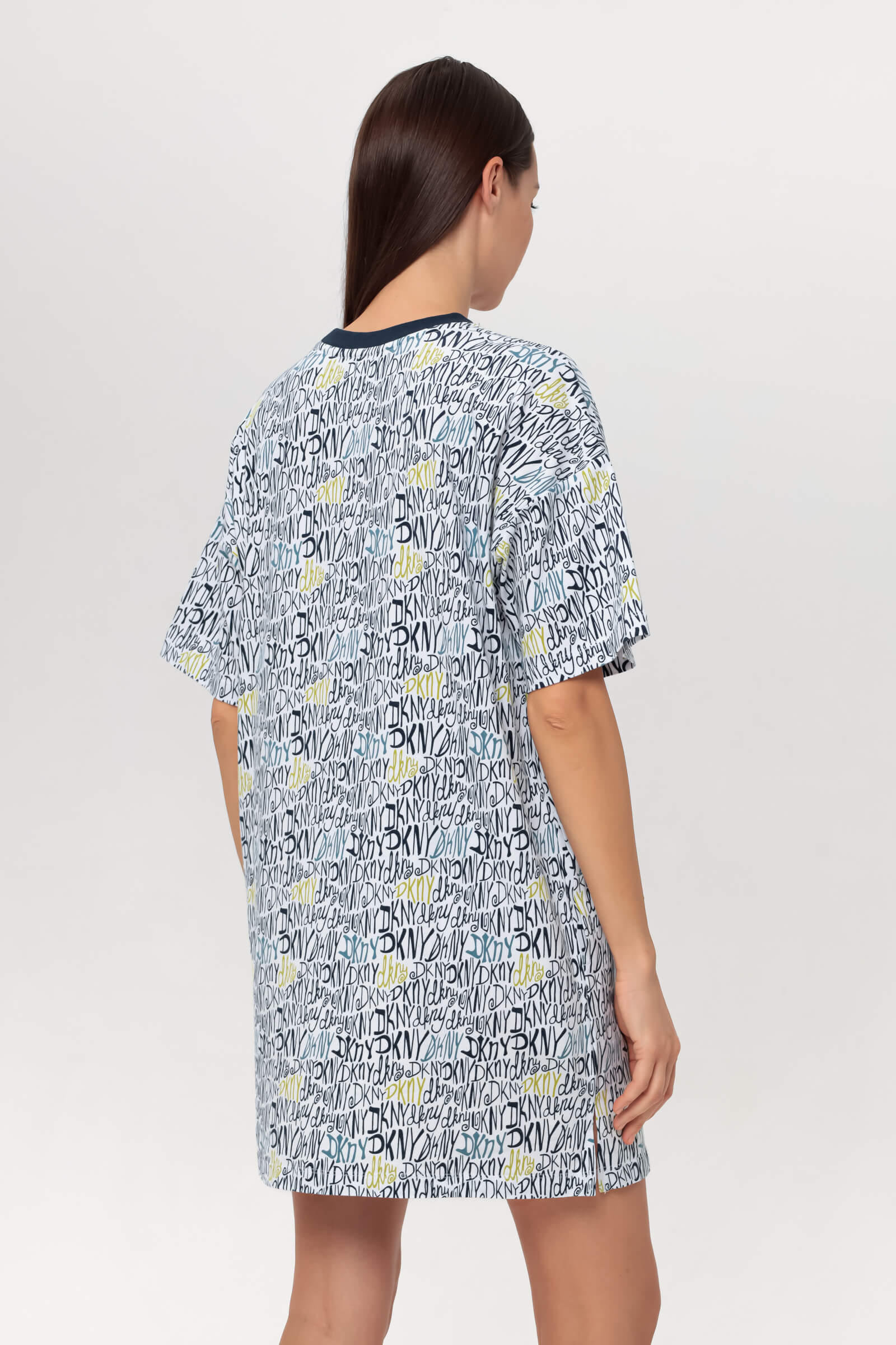Хлопковая сорочка с логотипом бренда Бренд DKNY Изображение 3