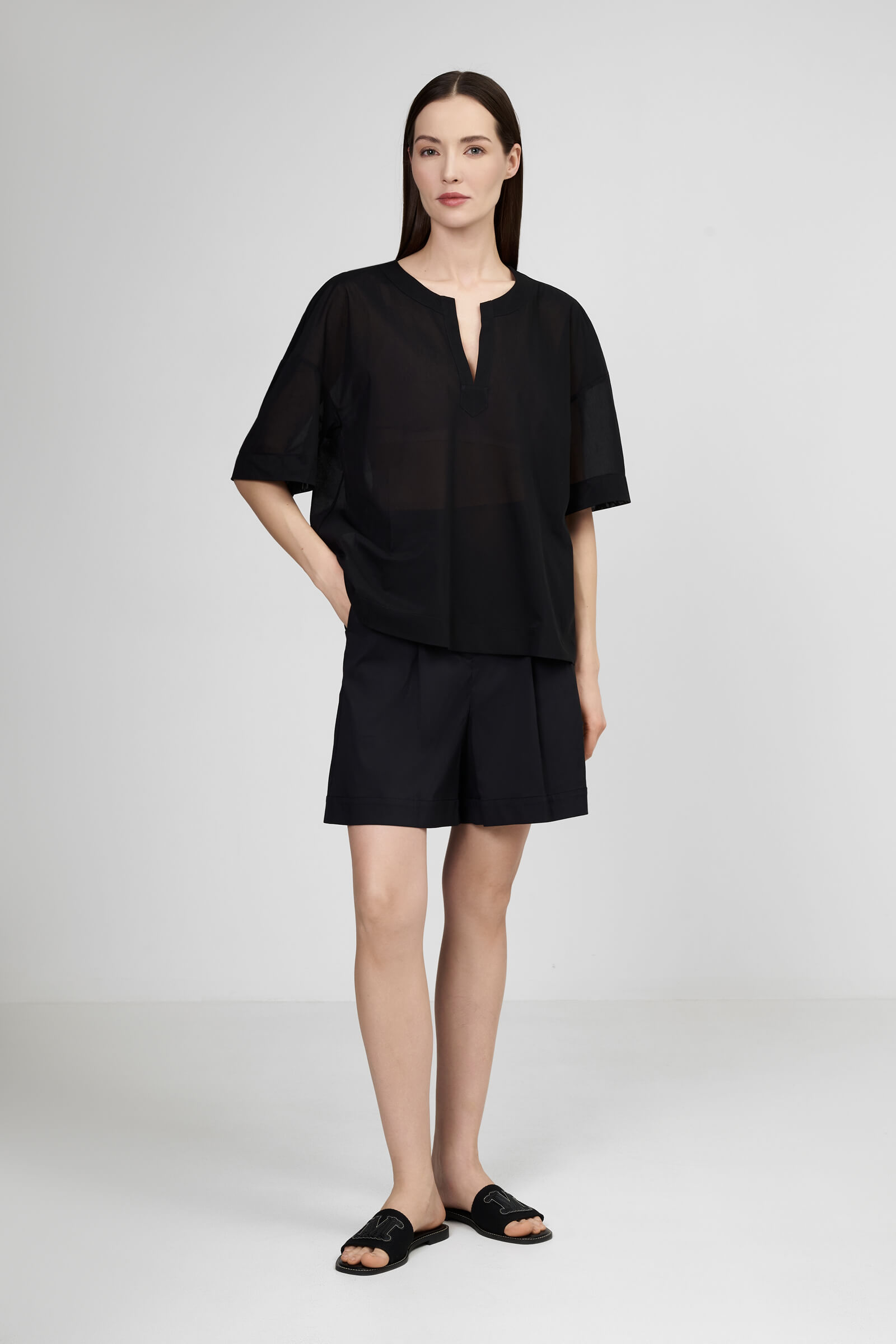 Хлопковые шорты-бермуды на резинке на спине Бренд Max Mara Изображение 4