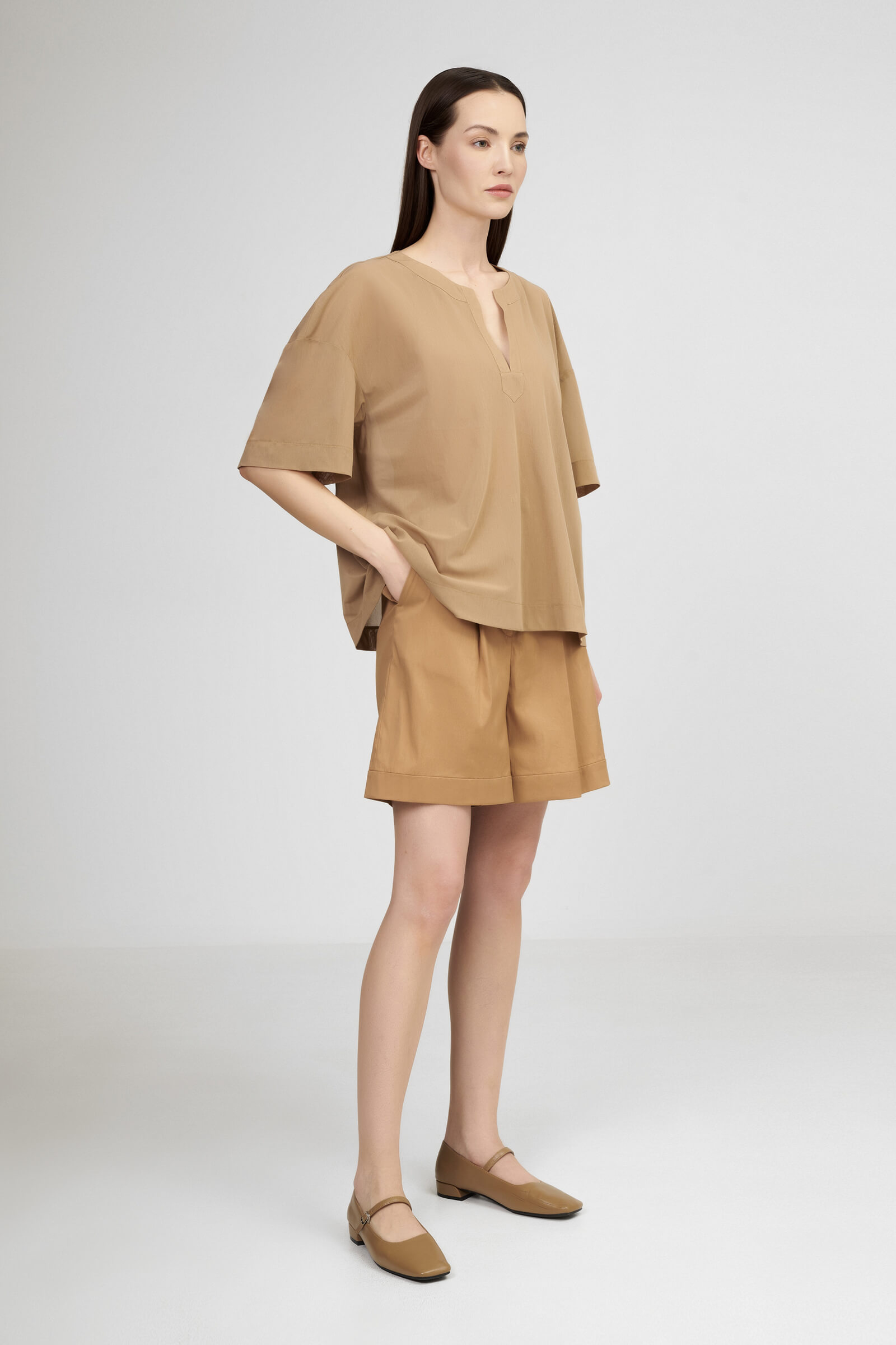 Хлопковые шорты-бермуды на резинке на спине Бренд Max Mara Изображение 4