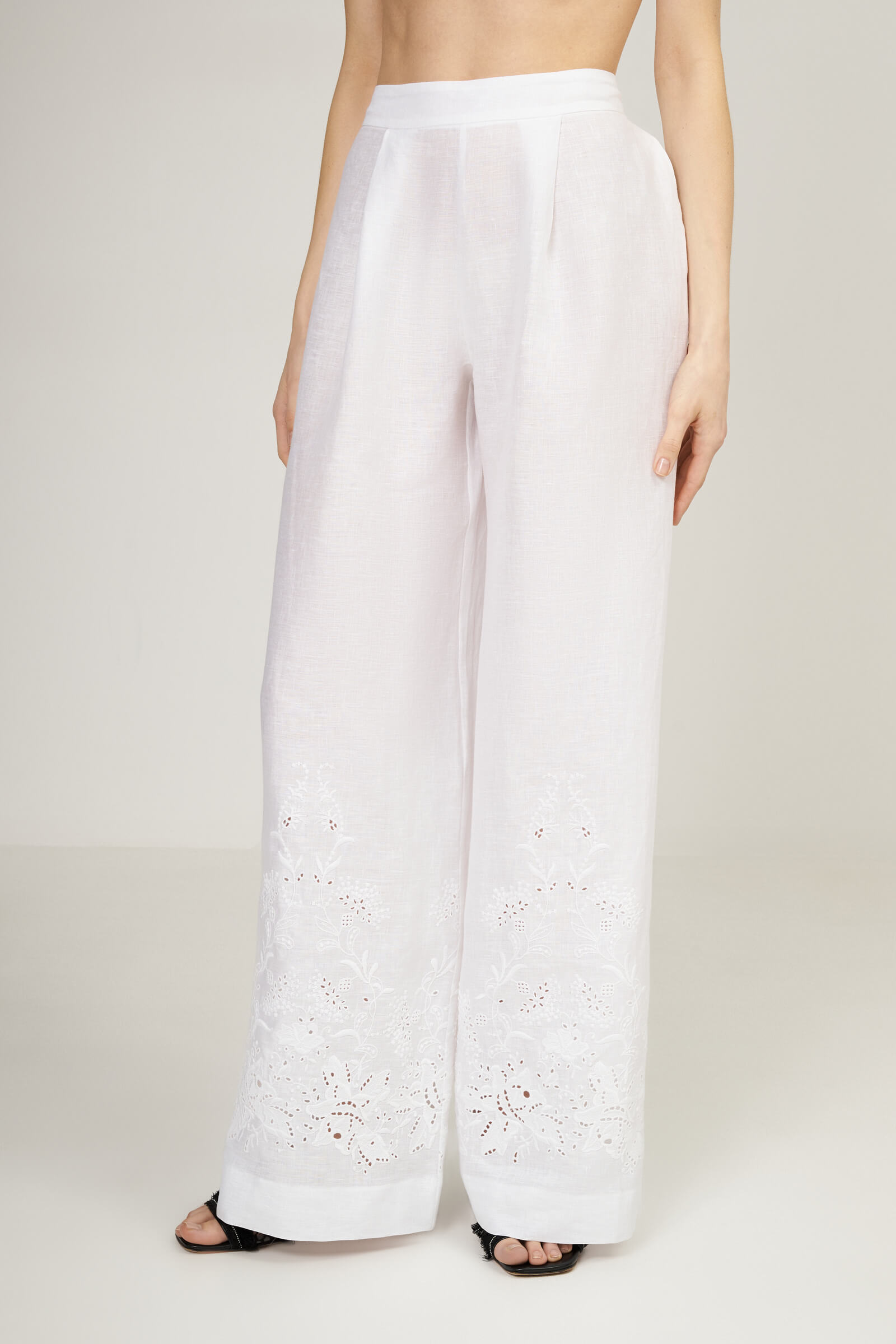 Льняные свободные брюки на резинке Бренд Ermanno Scervino Изображение 2