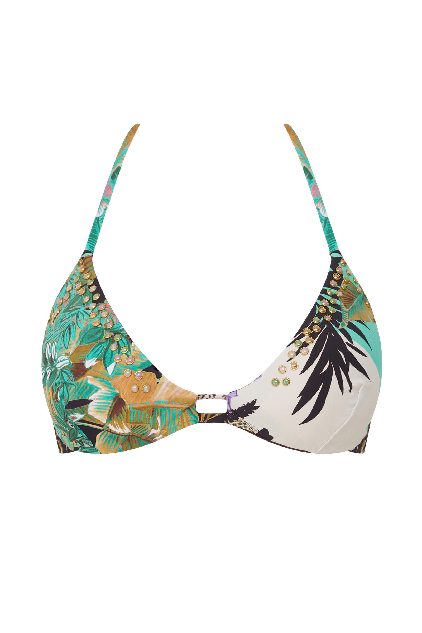 Раздельный купальник без косточек с разноцветным декором Бренд Miss Bikini Изображение 5