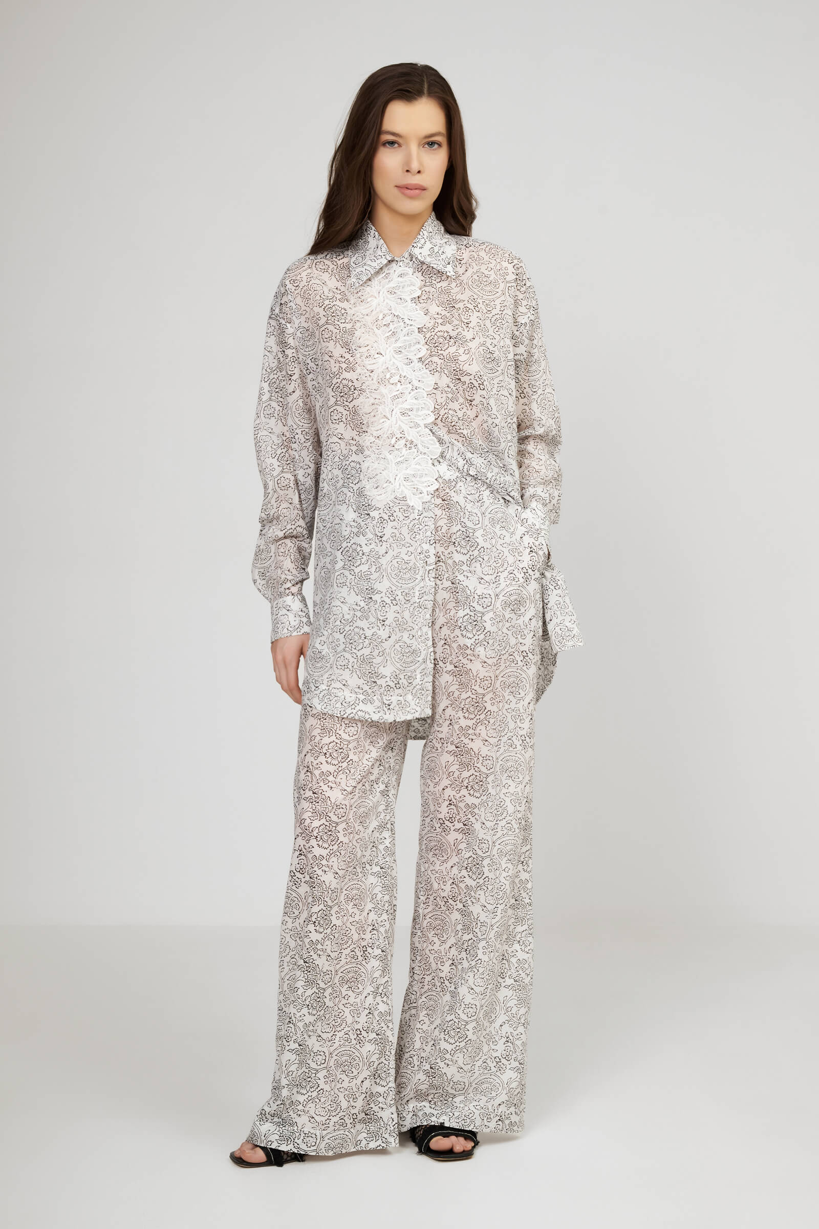 Хлопковые свободные брюки Бренд Ermanno Scervino Изображение 4