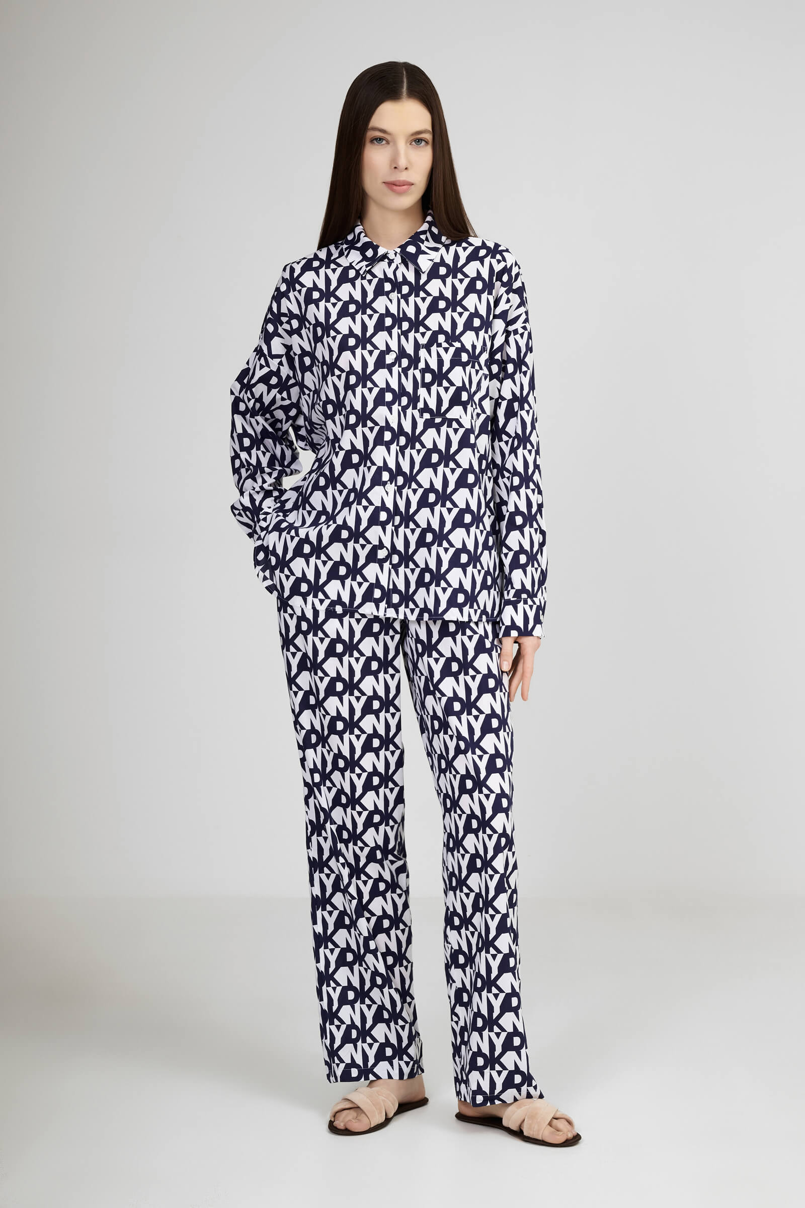 Пижама из хлопка и вискозы Бренд DKNY Изображение 3