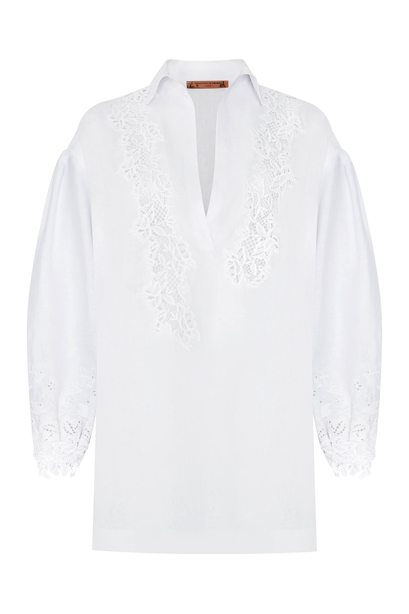 Льняная туника с кружевной отделкой Бренд Ermanno Scervino