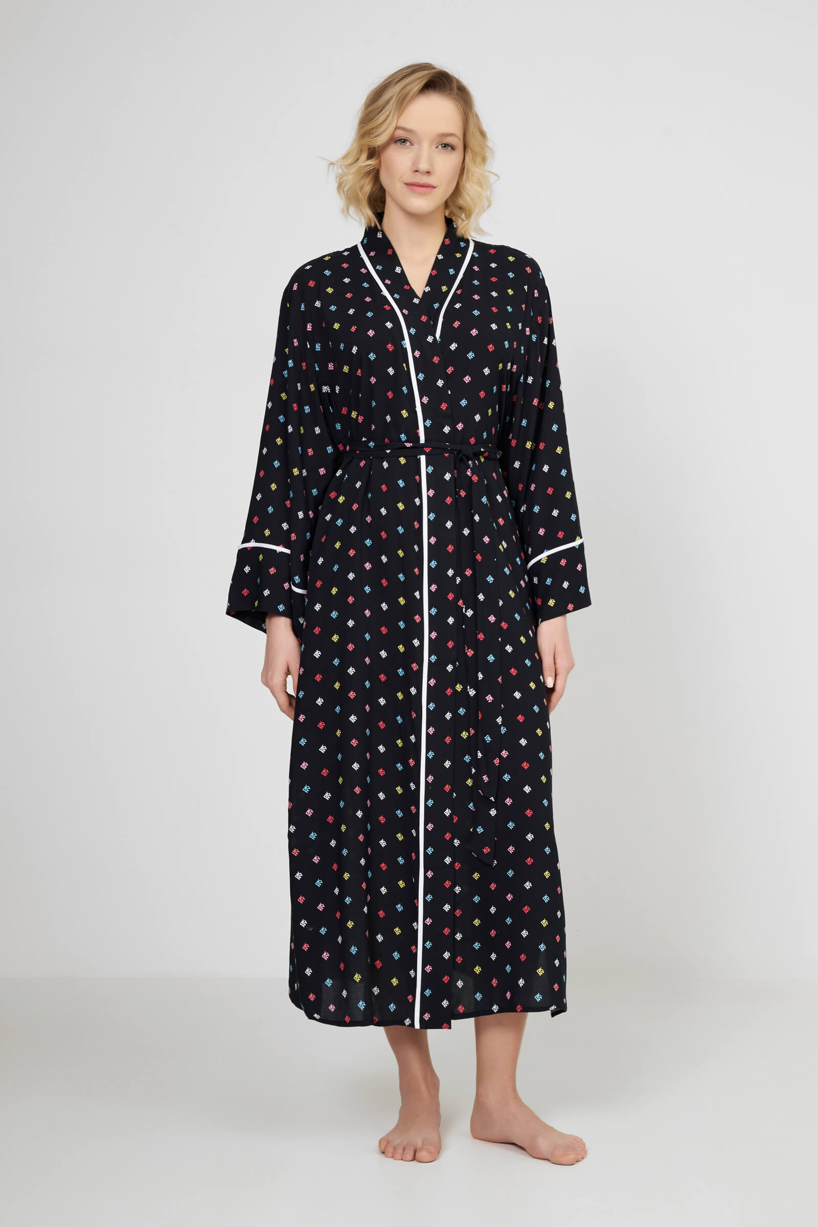 Длинный халат из шелковистой вискозы Бренд DKNY Изображение 2