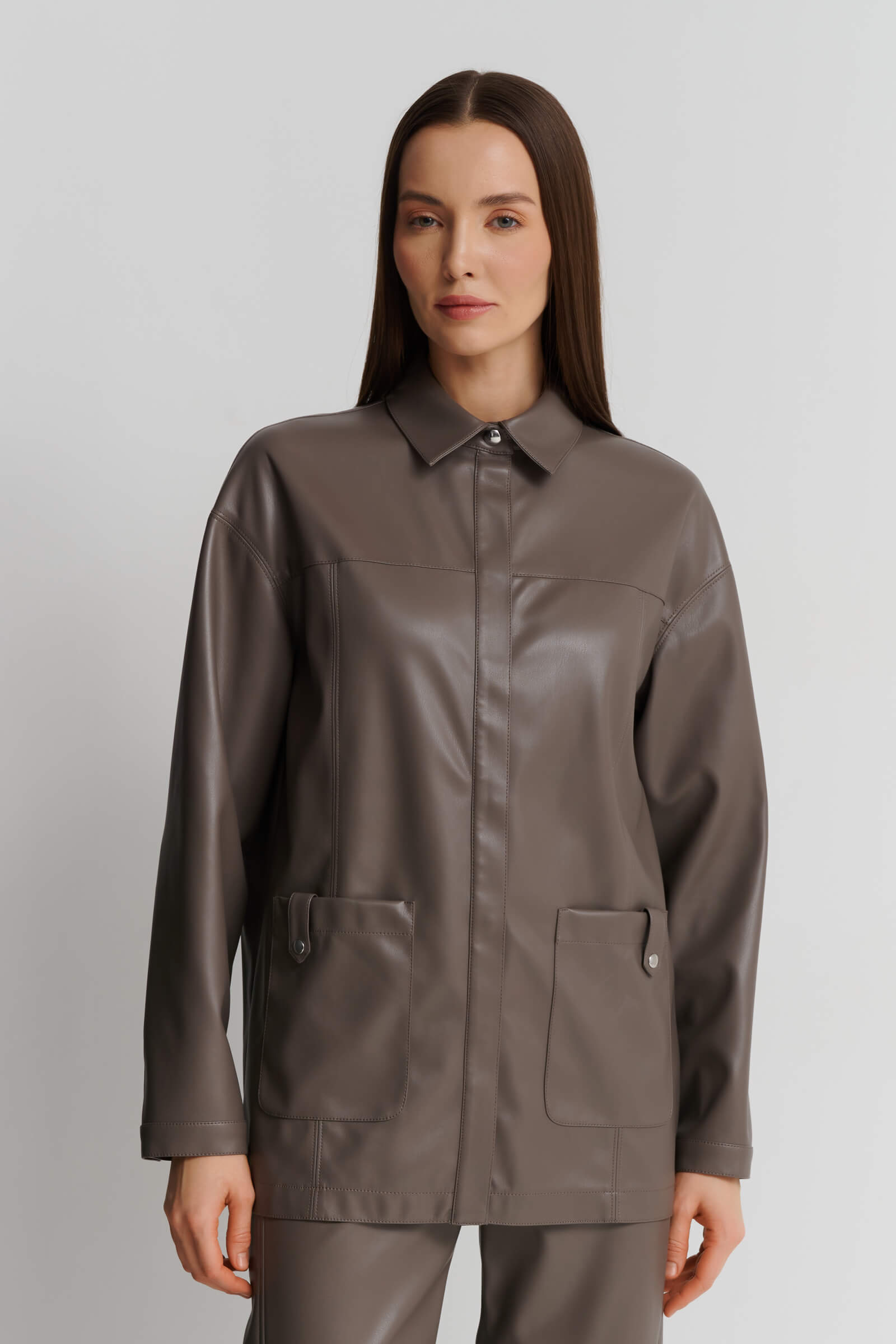 Рубашка из экокожи Бренд Max Mara Изображение 2