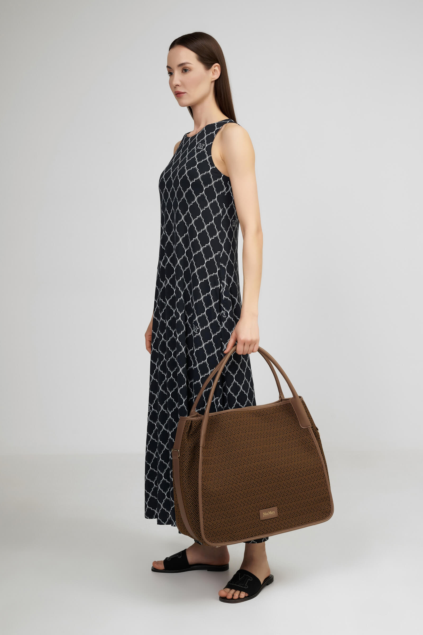 Объемная сумка-тоут из текстиля Бренд Max Mara Изображение 5