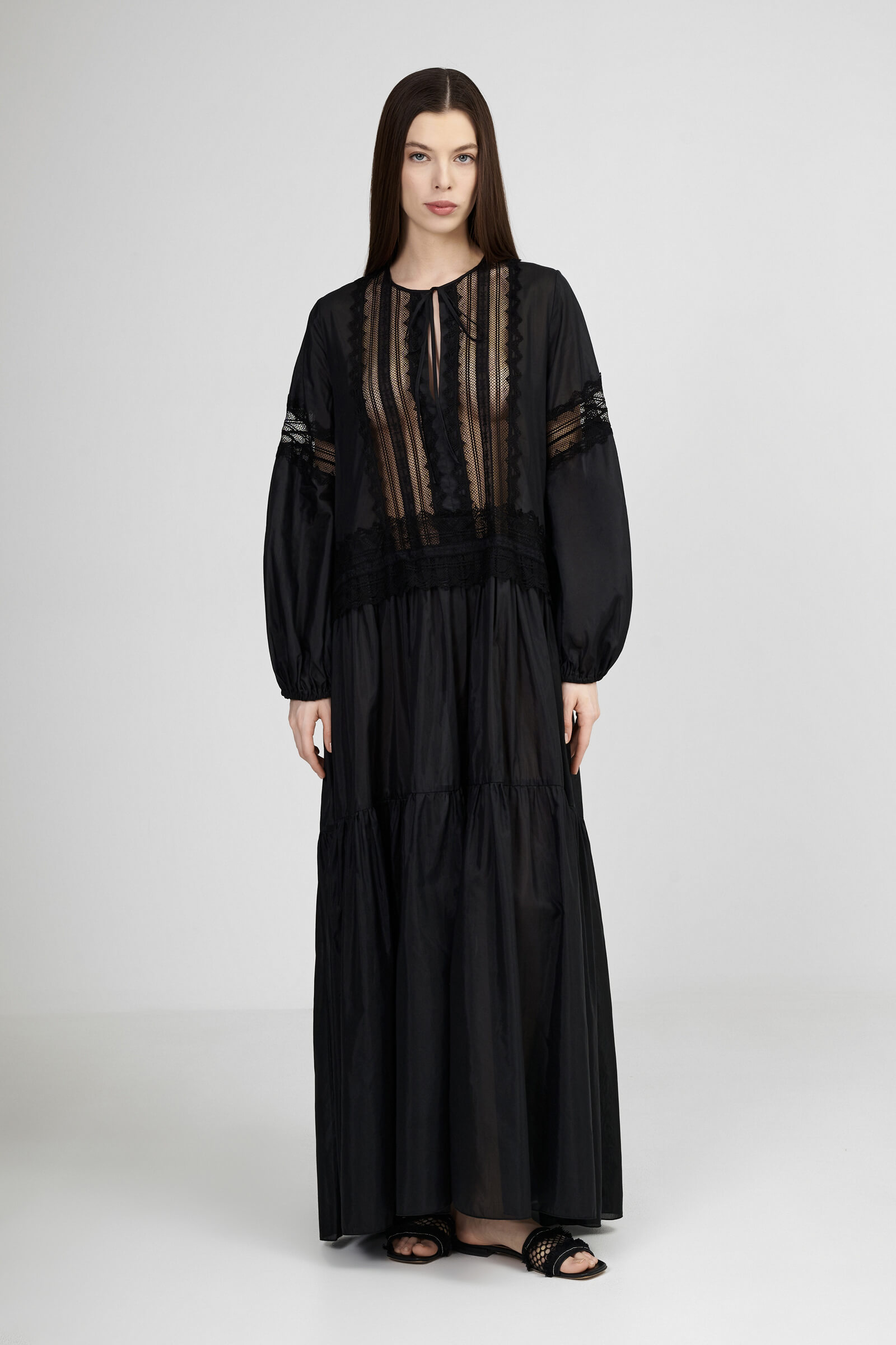 Хлопковое платье с кружевом Бренд Ermanno Scervino Изображение 2