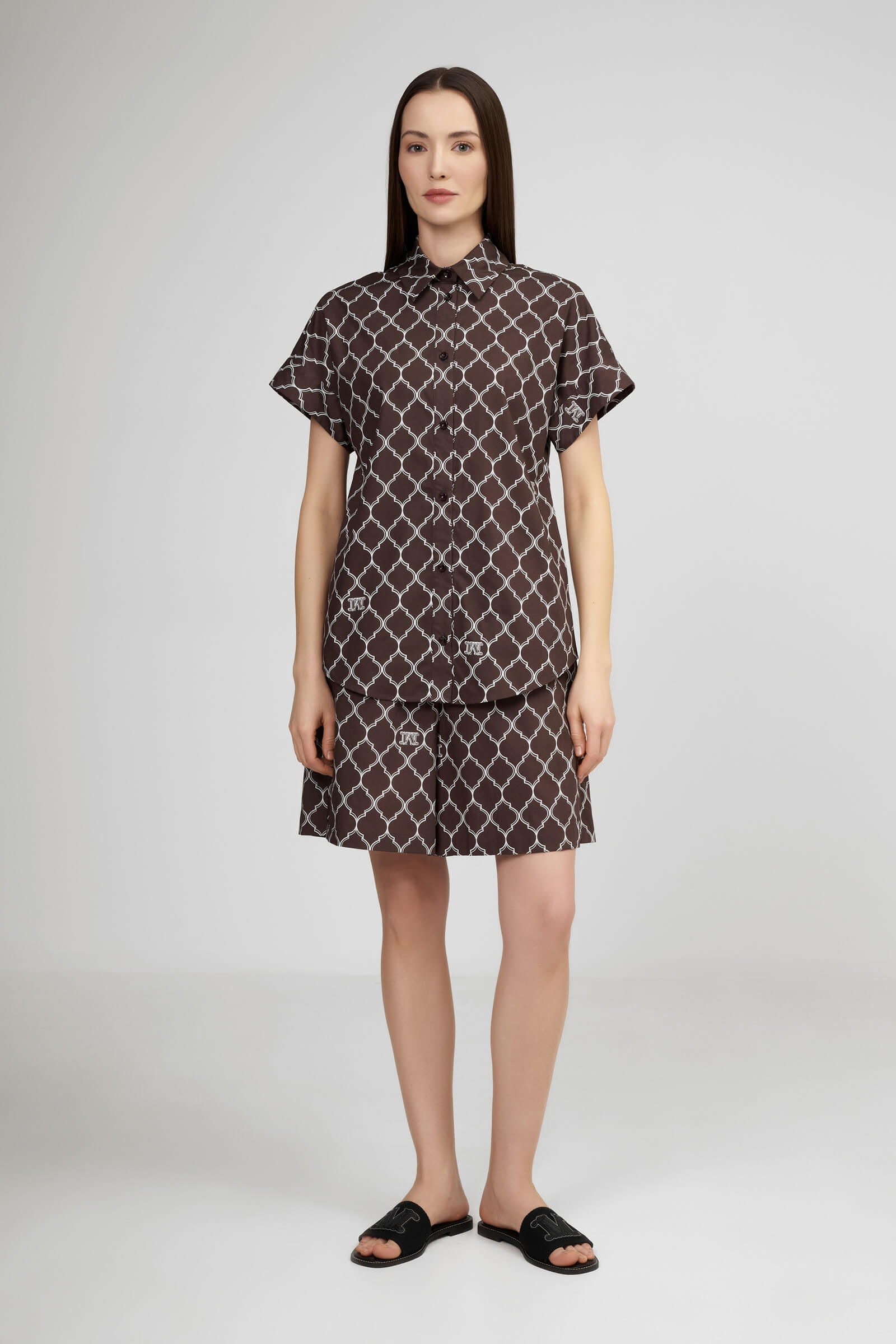 Хлопковая рубашка с коротким рукавом Бренд Max Mara Изображение 4