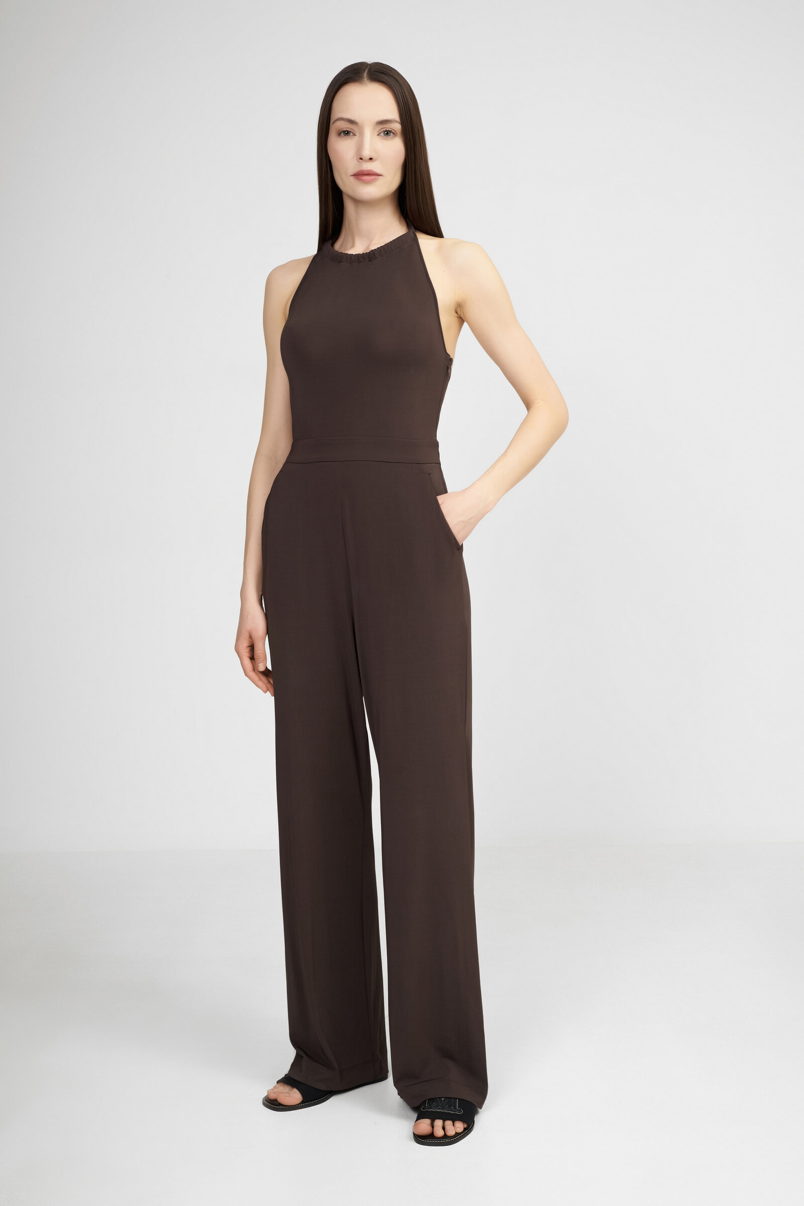 Комбинезон из шелковистой вискозы с открытой спиной Бренд Max Mara Изображение 2
