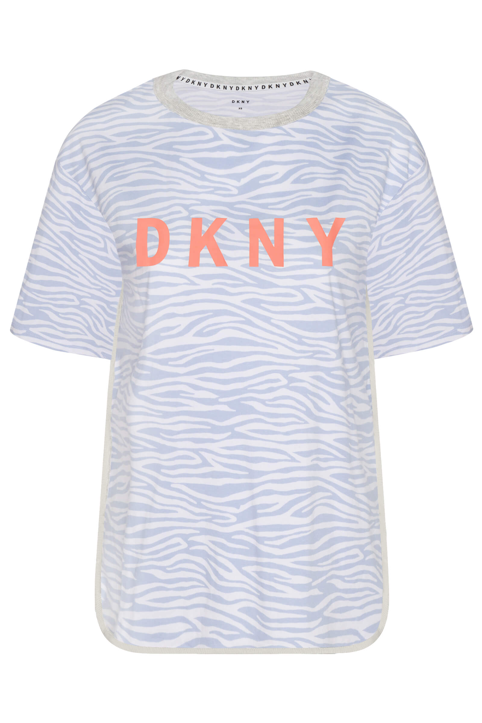 Пижамная хлопковая футболка с удлиненным рукавом Бренд DKNY
