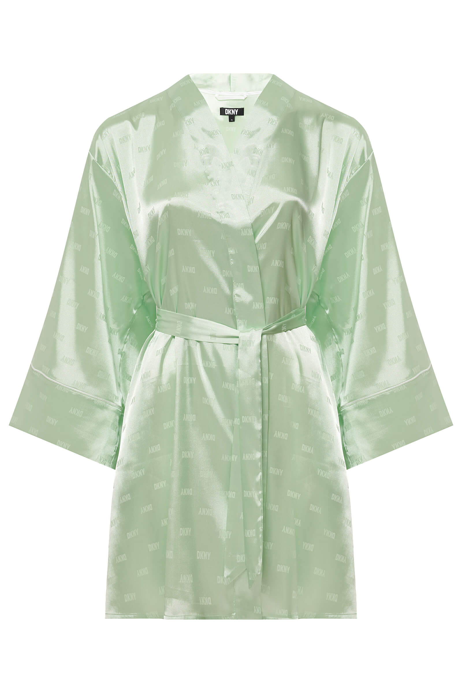 Короткий атласный халат Бренд DKNY