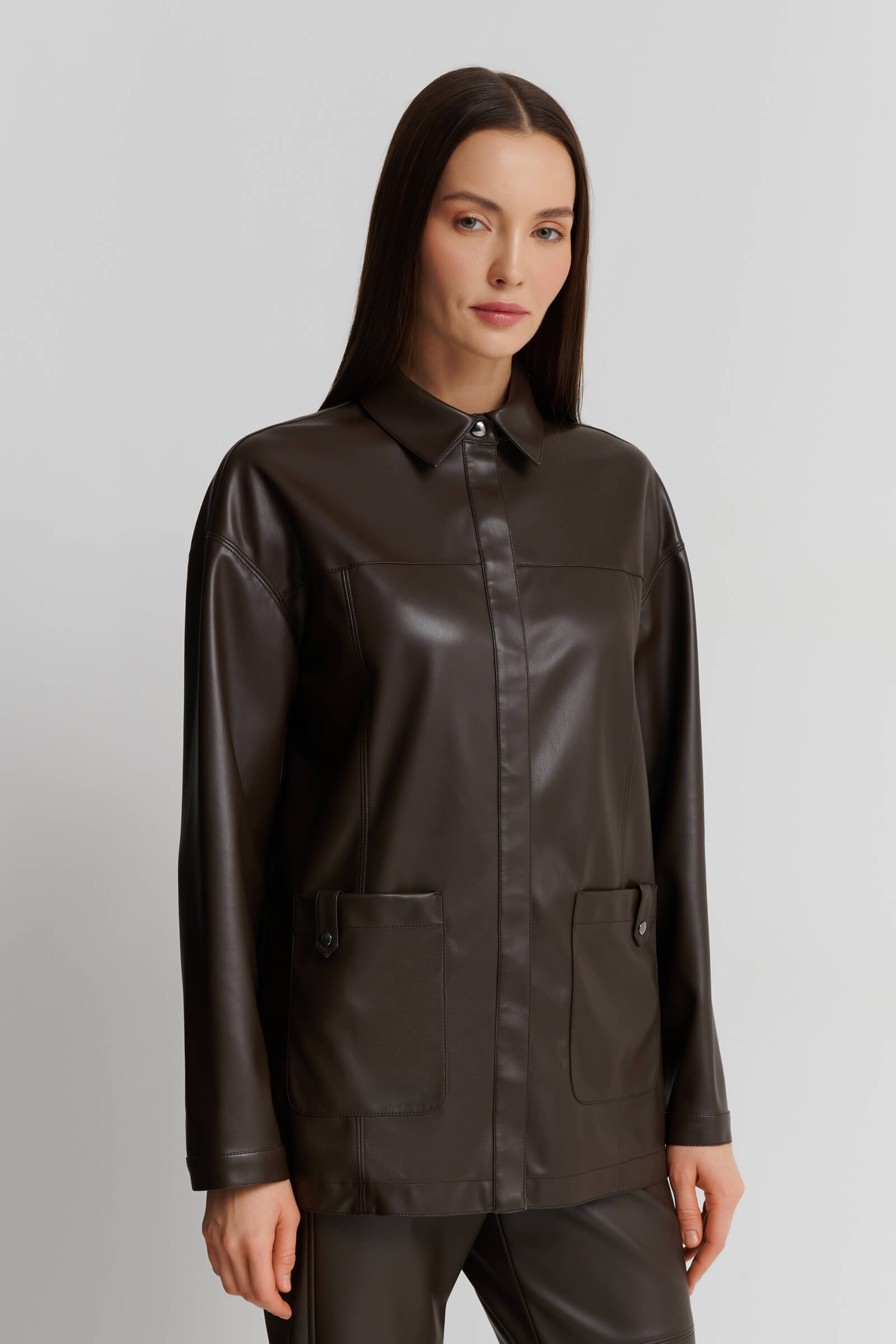 Рубашка из экокожи Бренд Max Mara Изображение 2