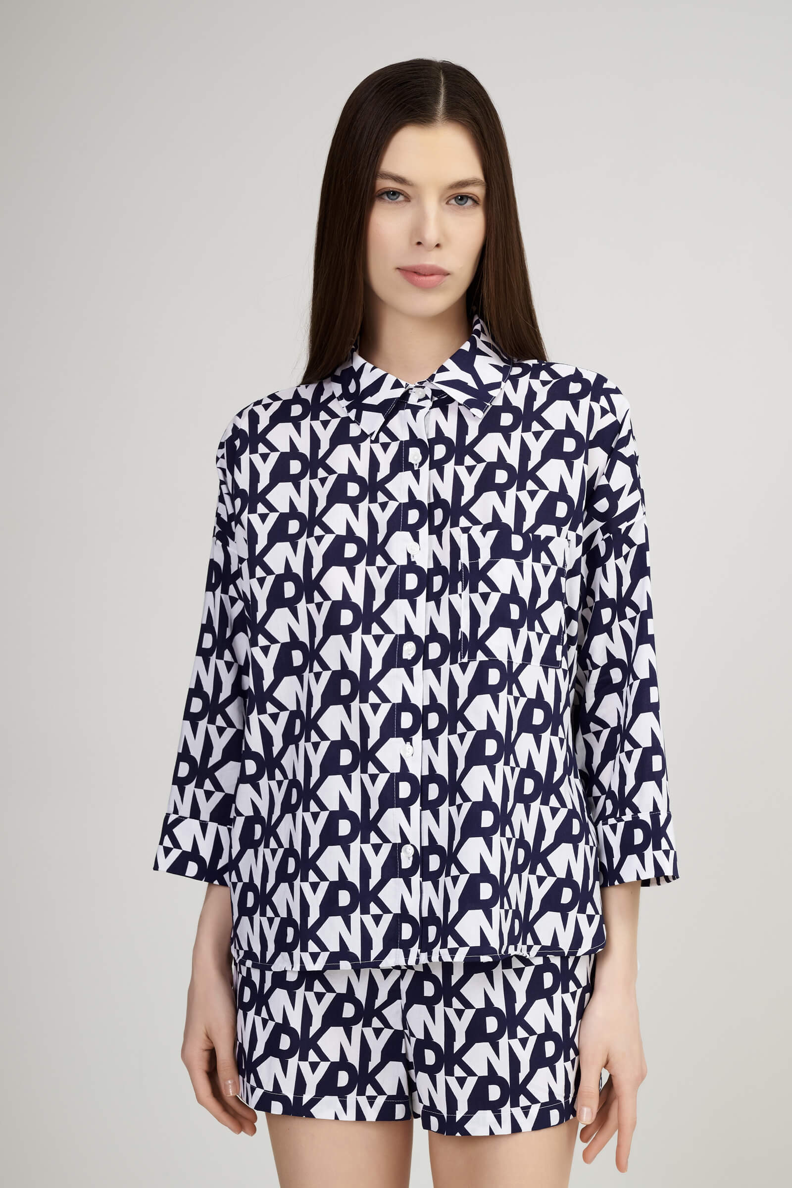 Пижама из хлопка и вискозы Бренд DKNY Изображение 7