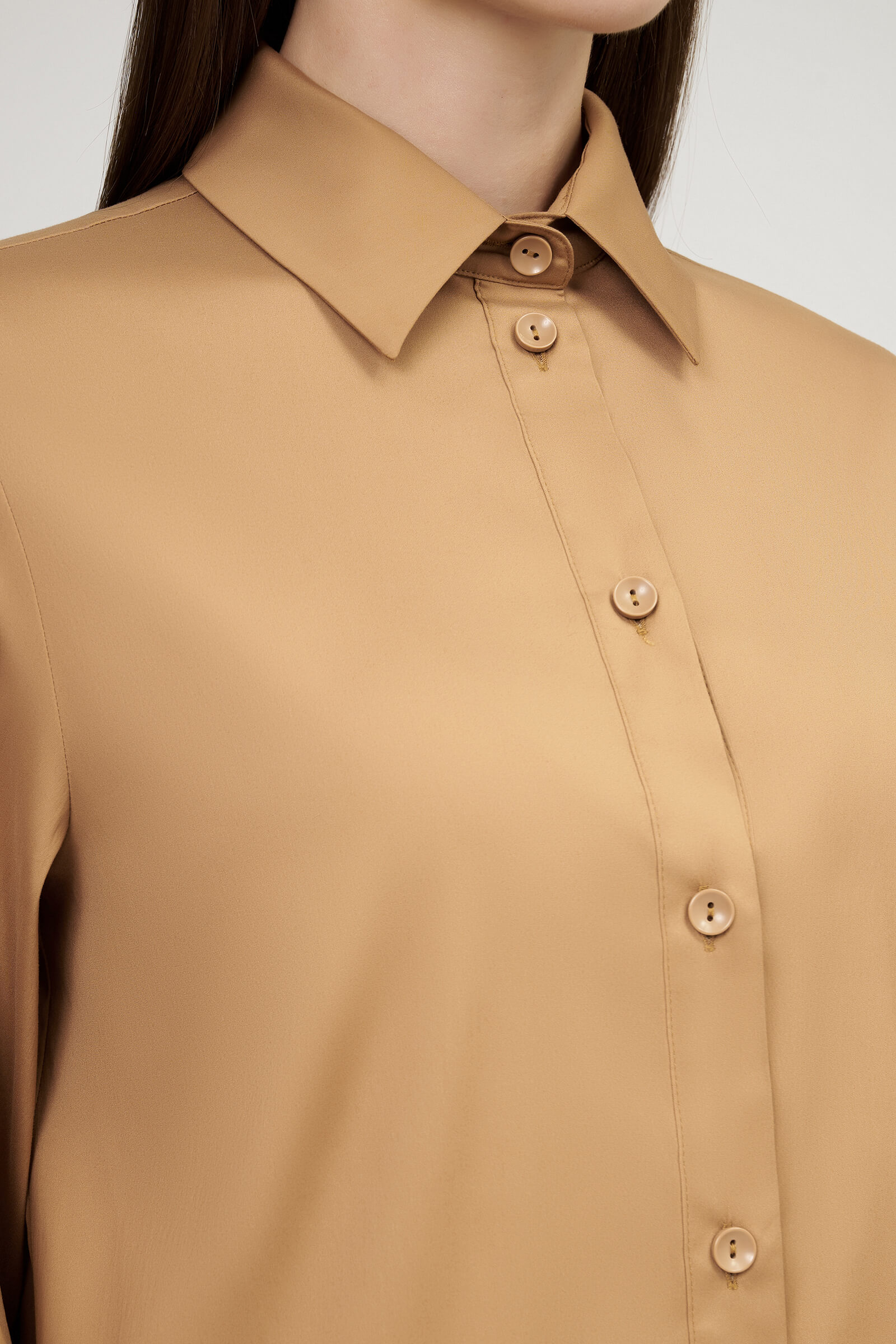 Хлопковая рубашка с манжетами на резинке Бренд Max Mara Изображение 5