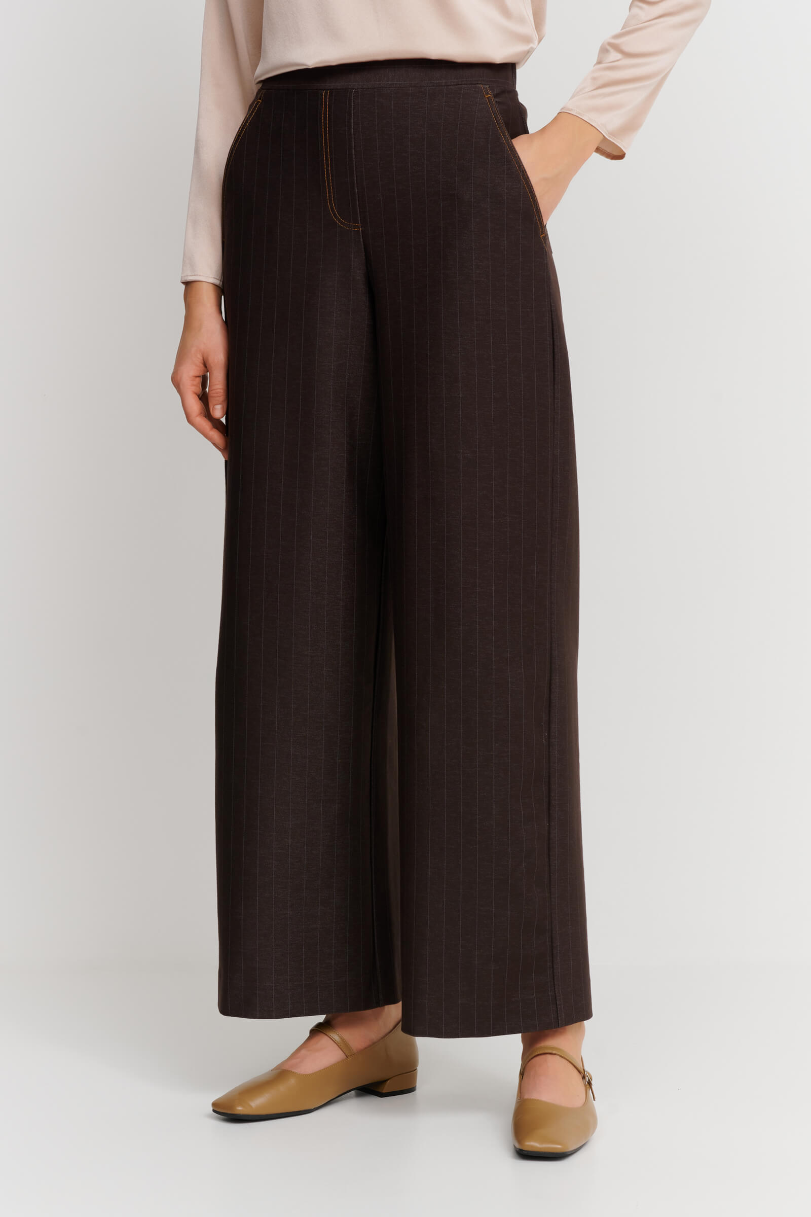 Хлопковые свободные брюки на резинке Бренд Max Mara Изображение 2