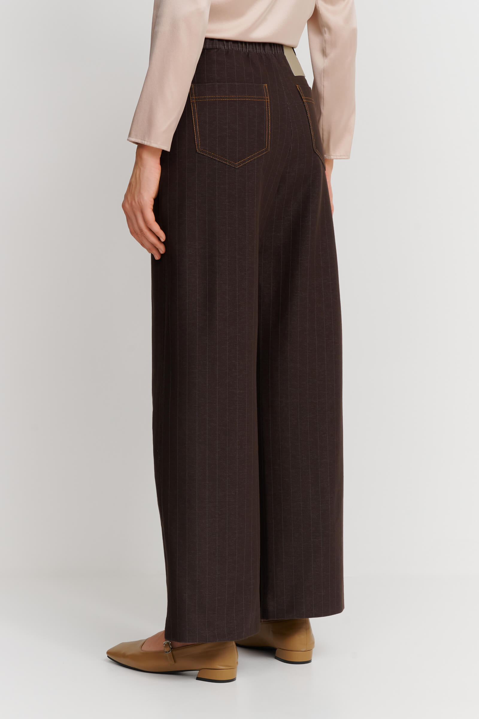 Хлопковые свободные брюки на резинке Бренд Max Mara Изображение 3