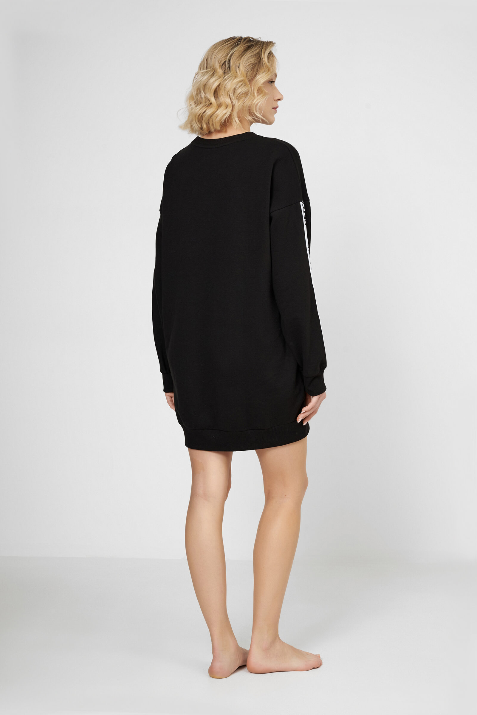 Короткое хлопковое платье-свитшот Бренд DKNY Изображение 3