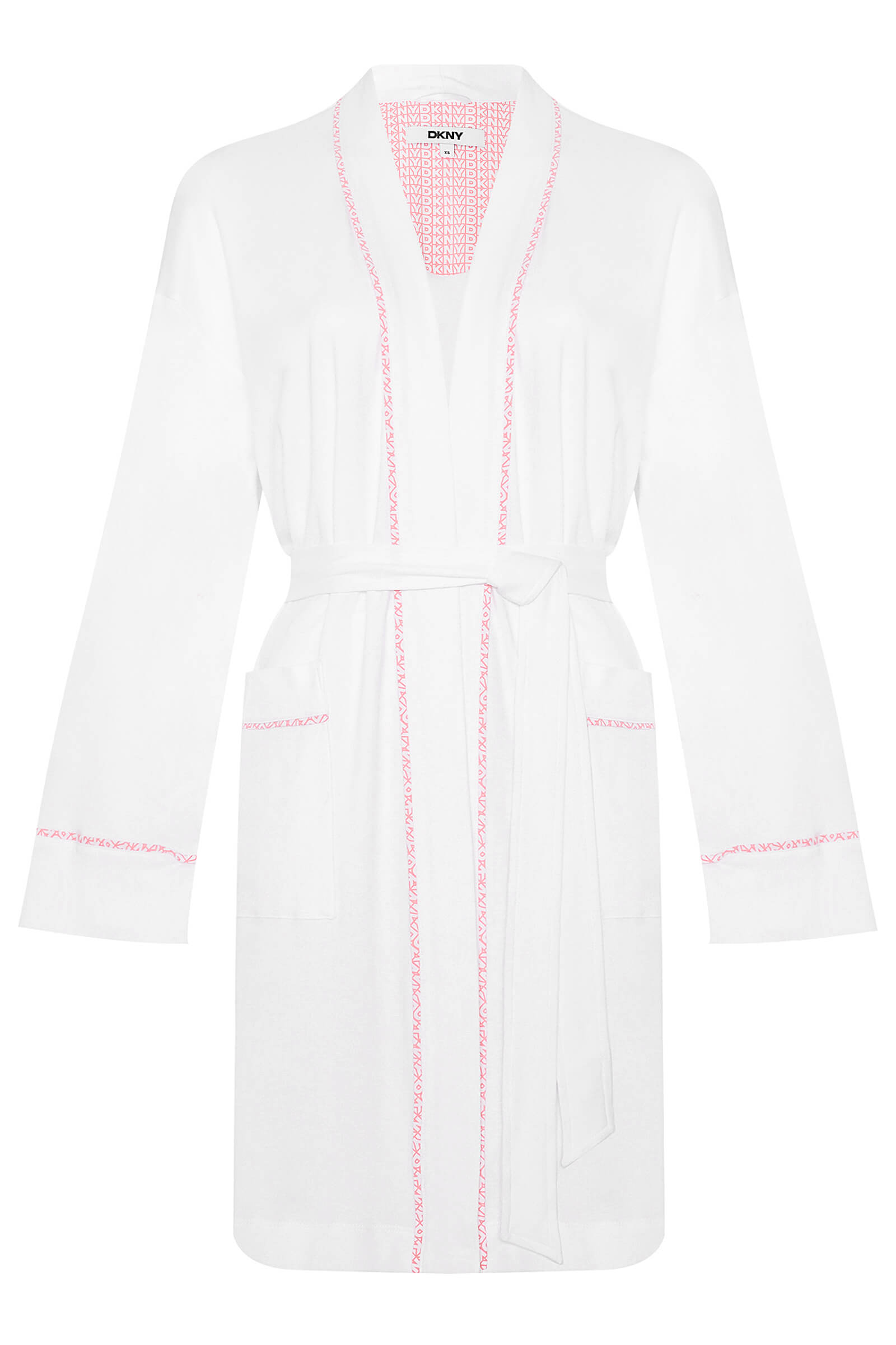 Короткий халат из смесового хлопка Бренд DKNY