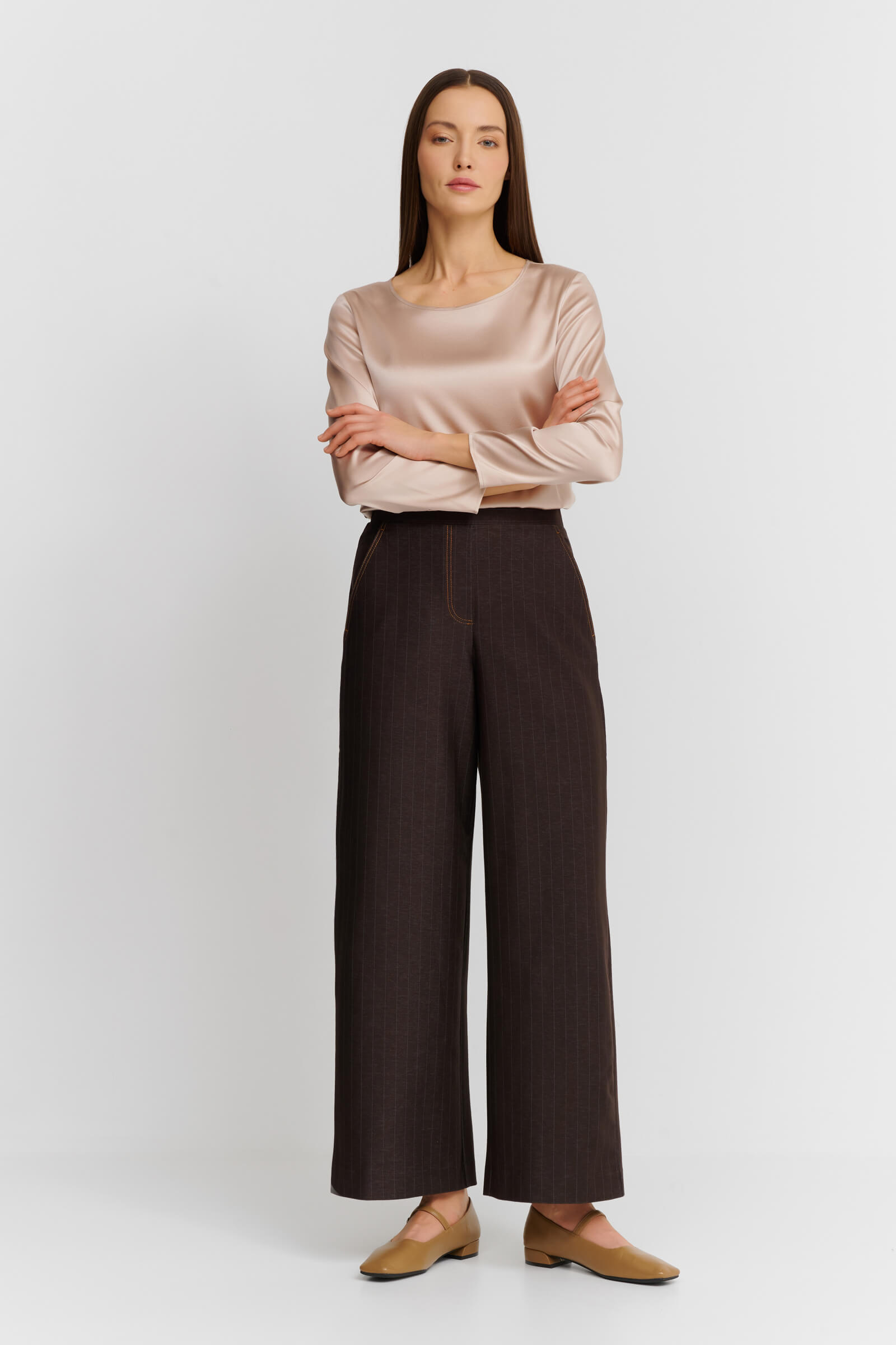 Хлопковые свободные брюки на резинке Бренд Max Mara Изображение 4