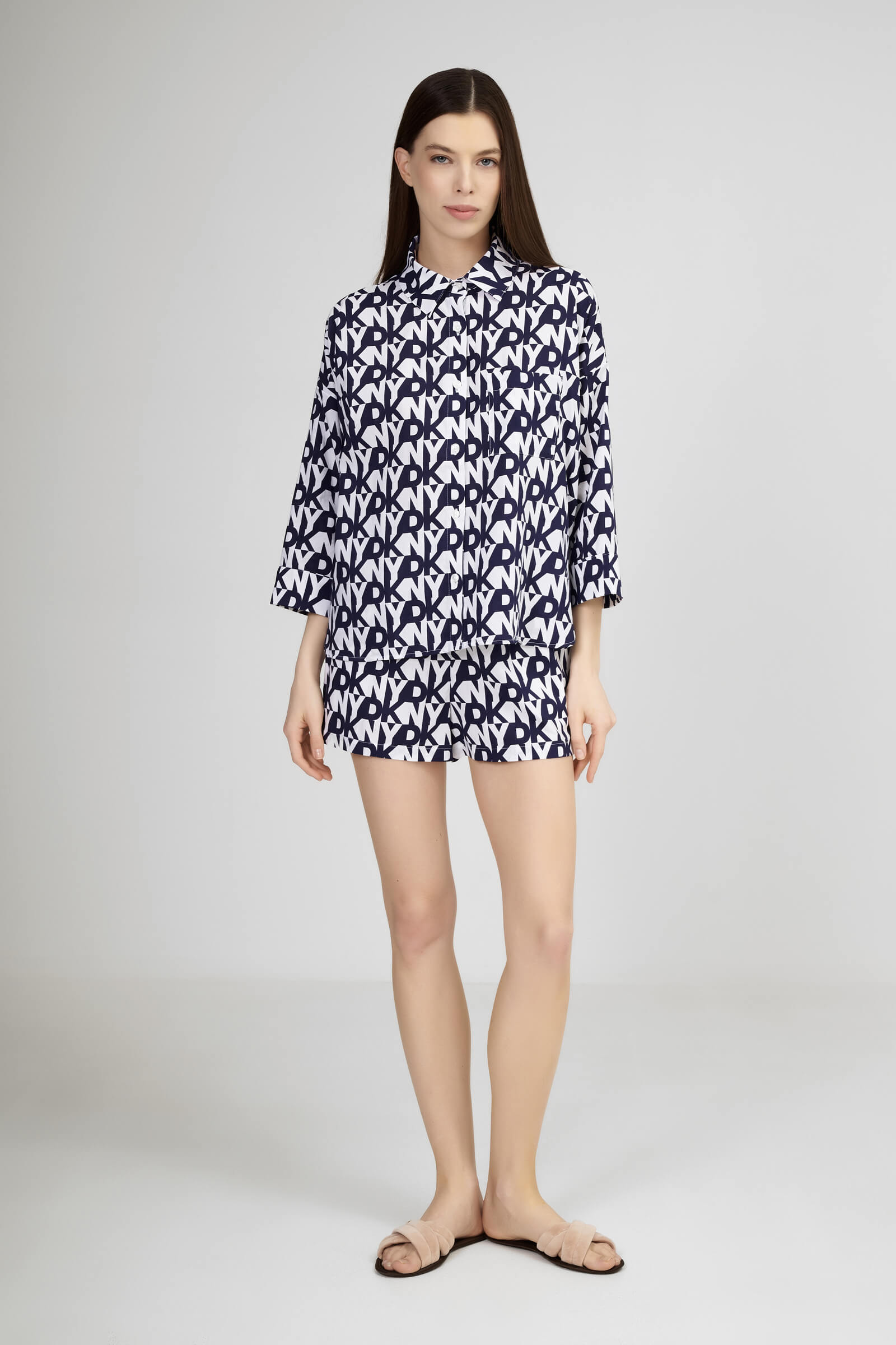 Пижама из хлопка и вискозы Бренд DKNY Изображение 3