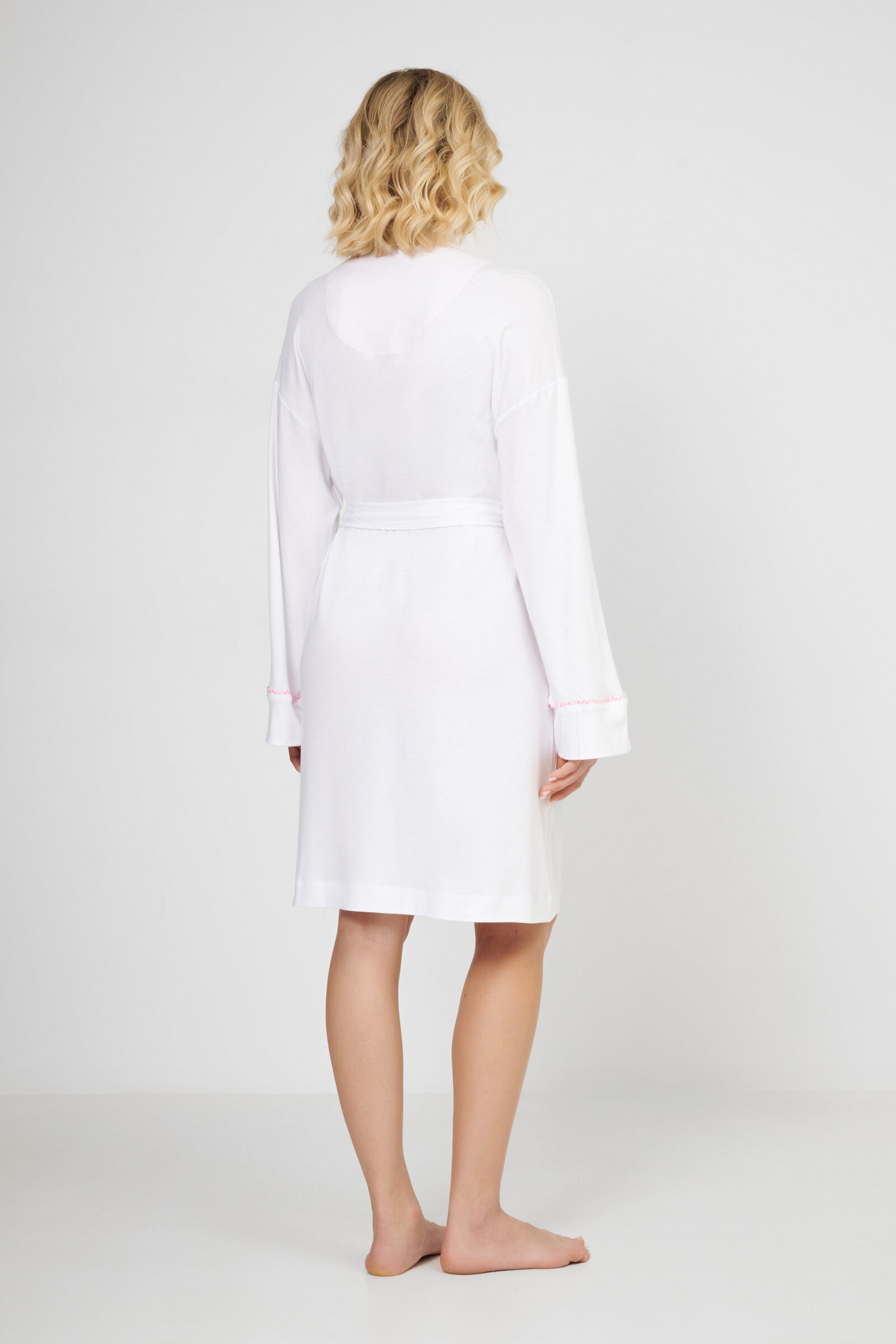 Короткий халат из смесового хлопка Бренд DKNY Изображение 3