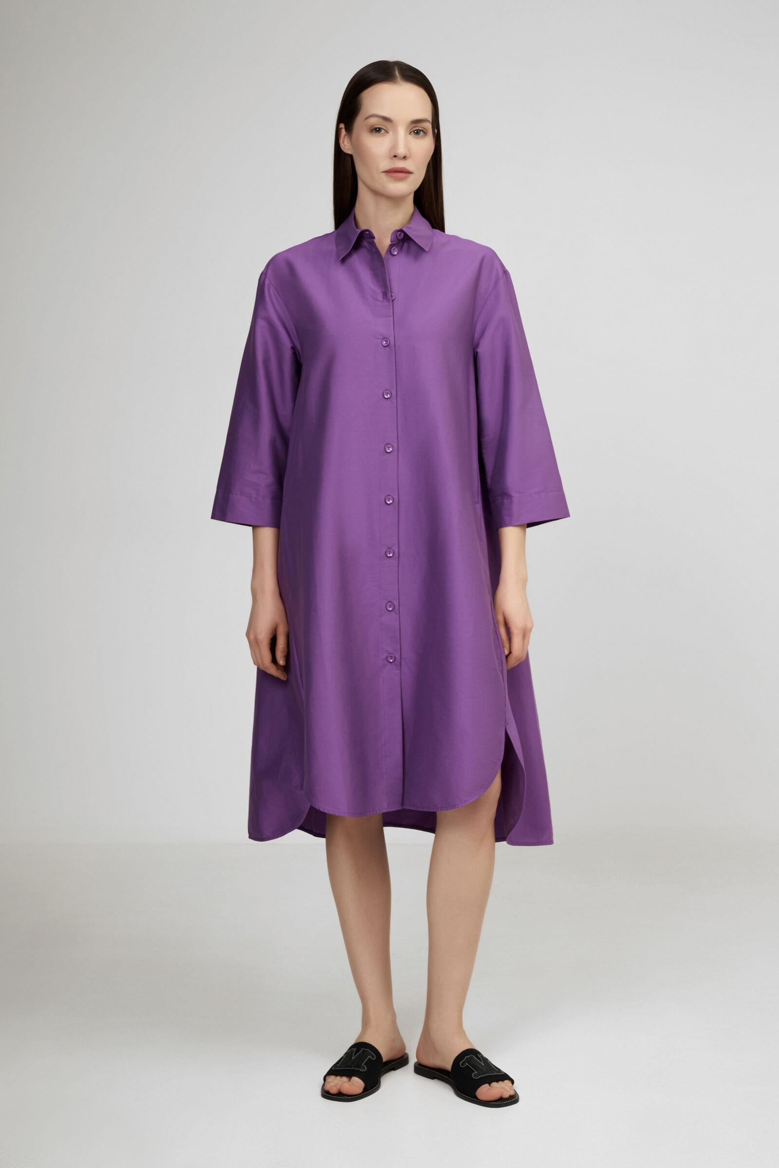 Хлопковое платье-рубашка Бренд Max Mara Изображение 2