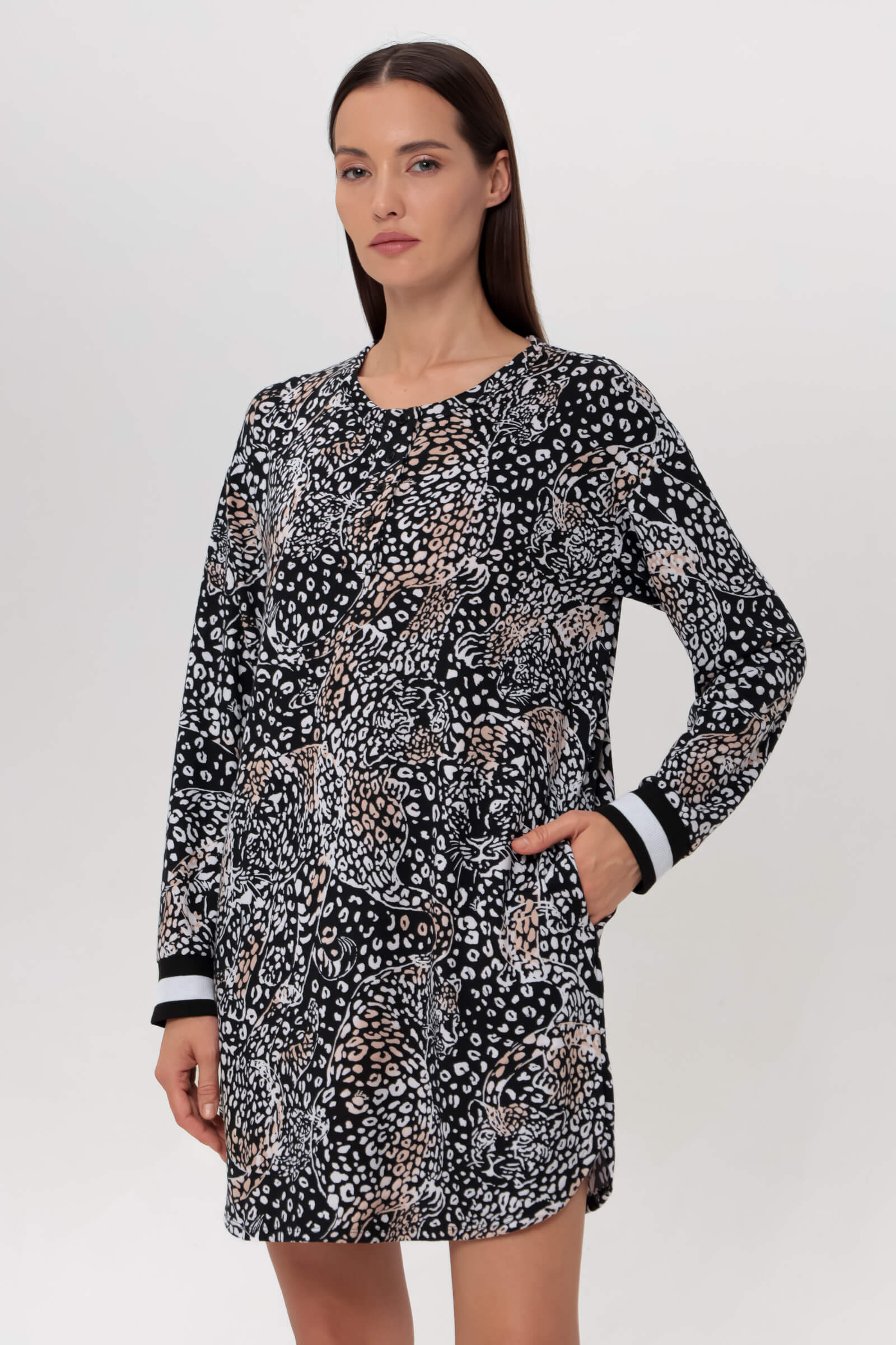 Короткое платье с длинным рукавом Бренд DKNY Изображение 2
