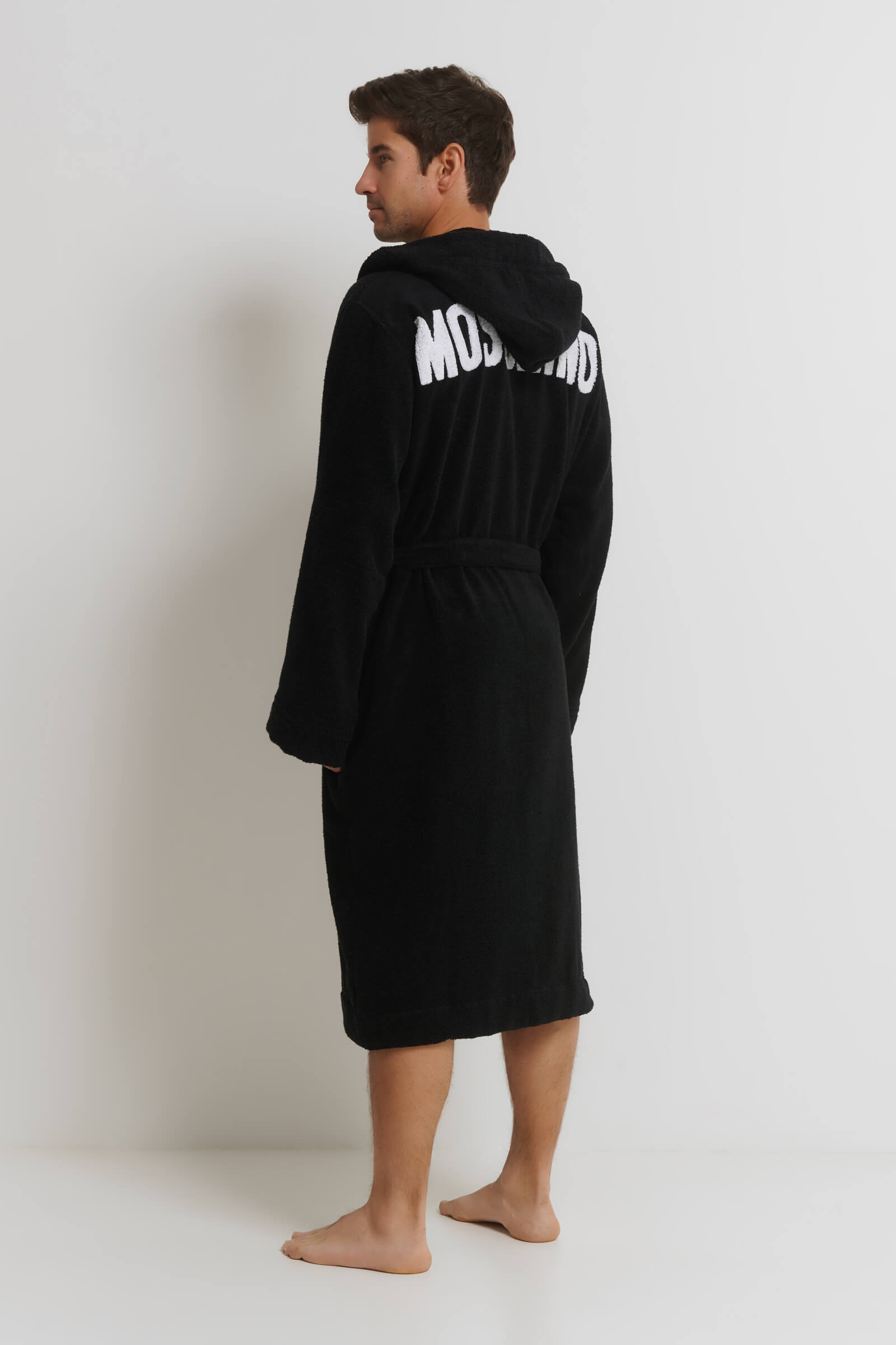 Хлопковый халат с капюшоном Бренд Moschino Изображение 3