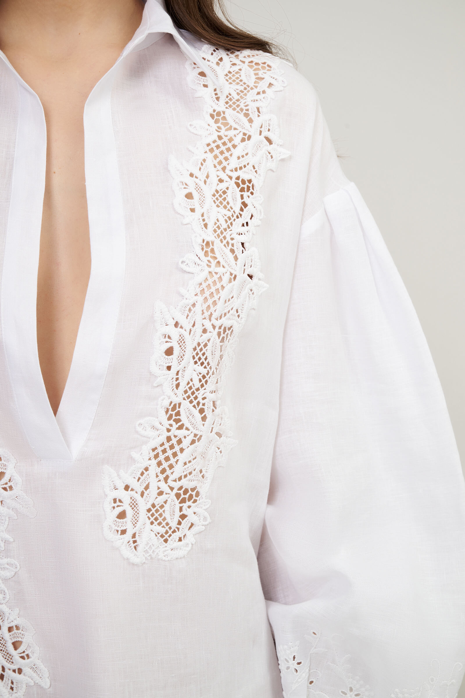 Льняная туника с кружевной отделкой Бренд Ermanno Scervino Изображение 5