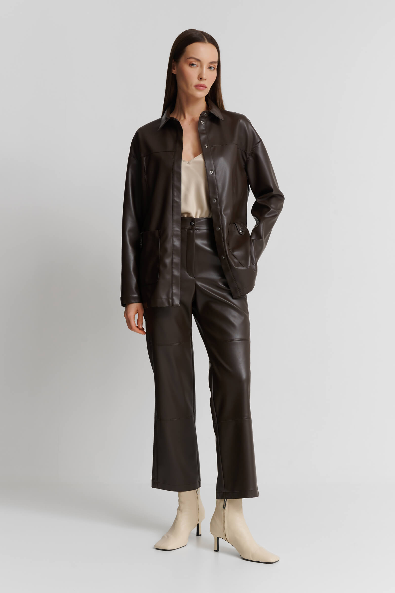 Рубашка из экокожи Бренд Max Mara Изображение 4