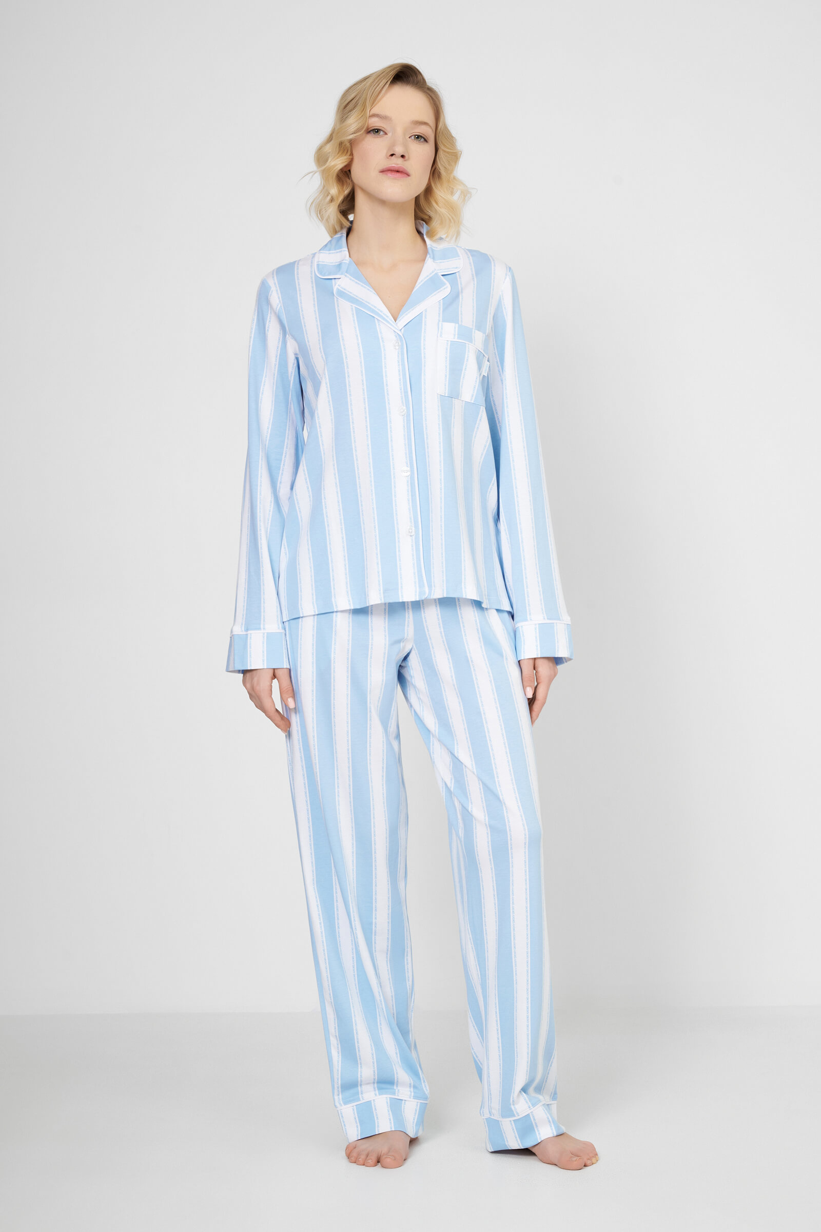 Хлопковая пижама с английским воротником Бренд DKNY Изображение 2
