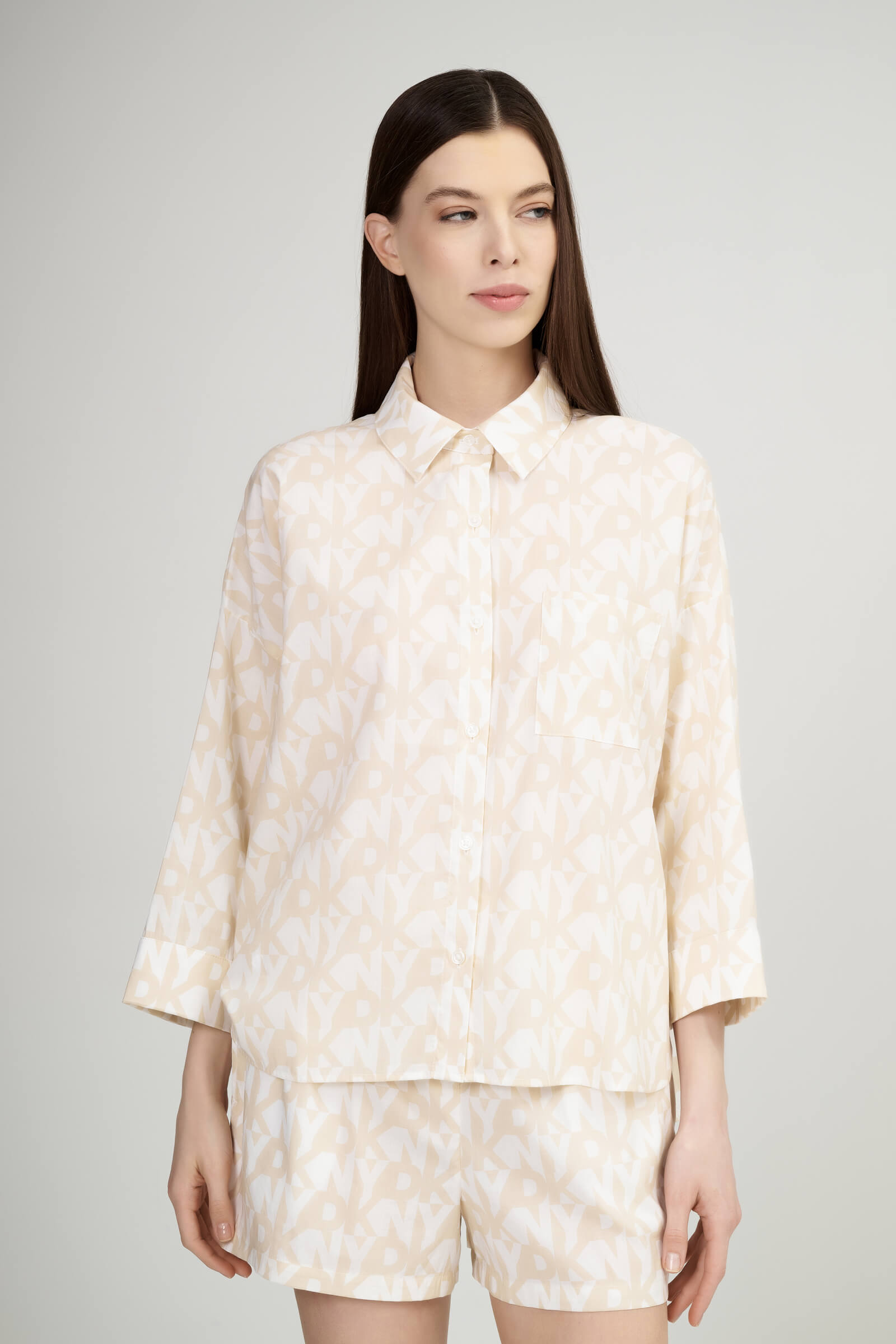 Пижама из хлопка и вискозы Бренд DKNY Изображение 7