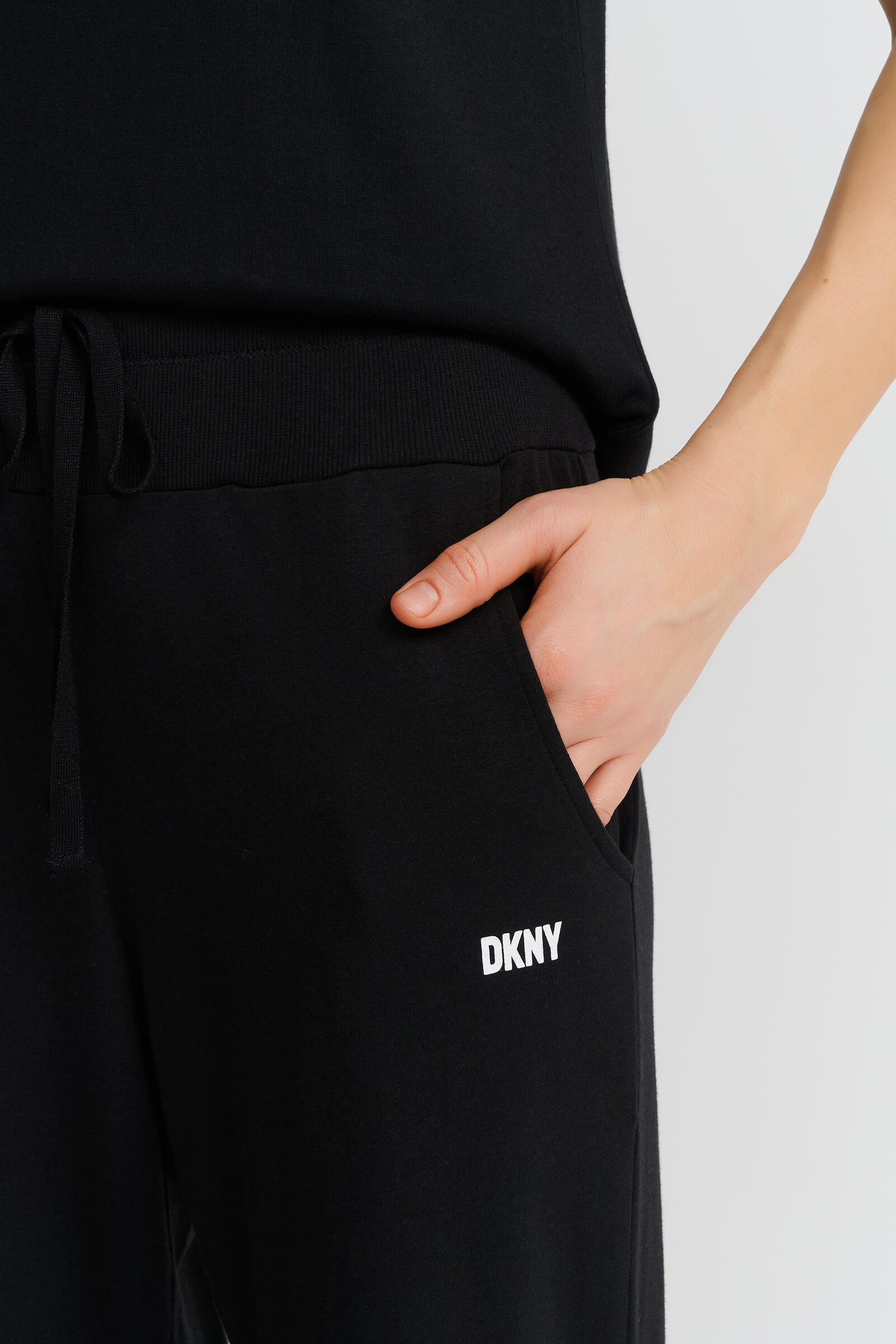 Пижамные хлопковые брюки с поясом на завязках Бренд DKNY Изображение 5