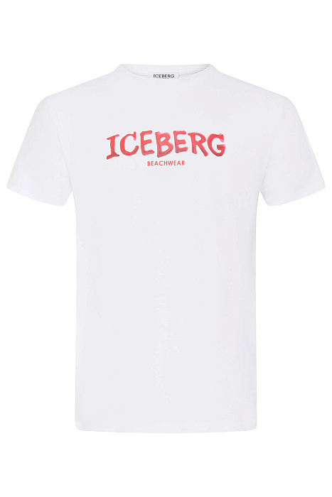 Хлопковая футболка с логотипом на груди Бренд Iceberg