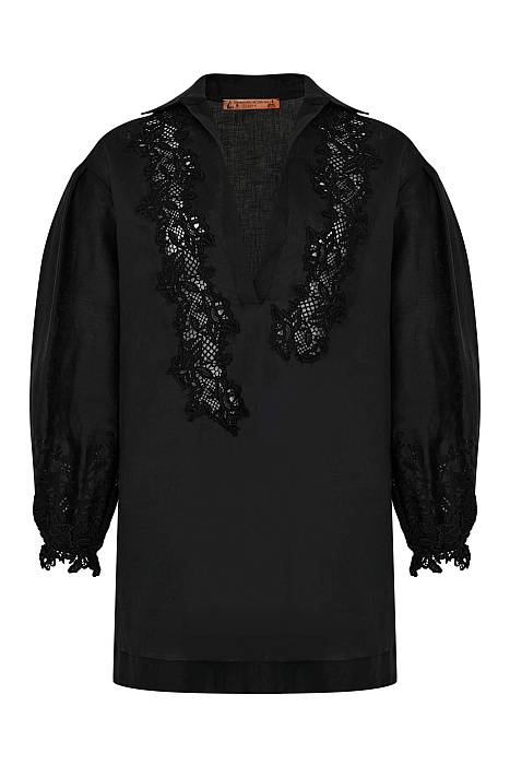Льняная туника с кружевной отделкой Бренд Ermanno Scervino
